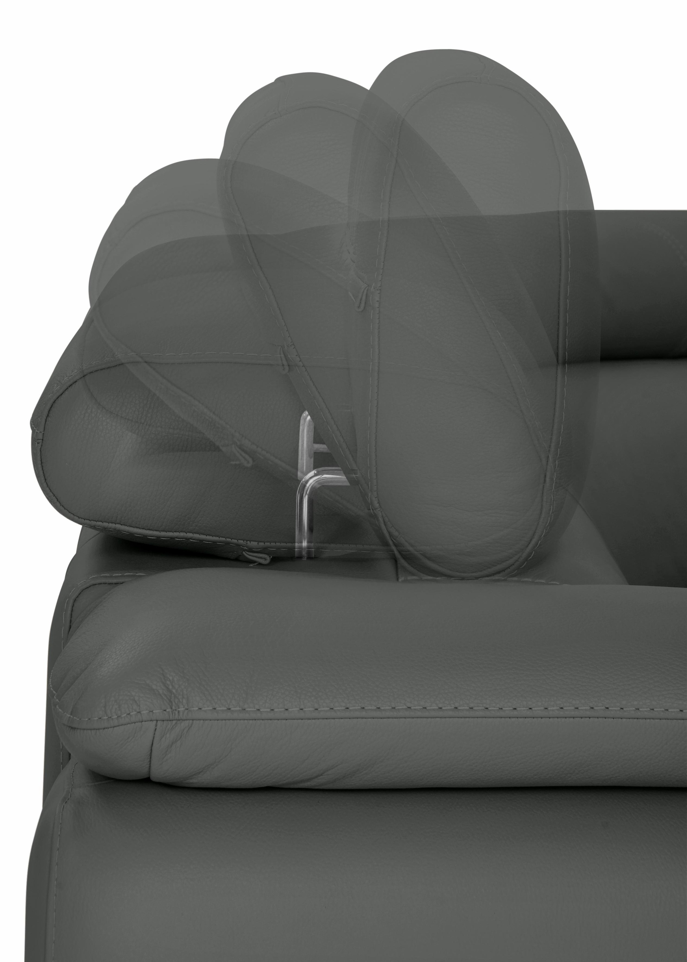 CALIA ITALIA Wohnlandschaft »Magic, italienisches Sofa zum Träumen, erstklassiger Sitzkomfort«, verstellbaren Kopfstützen zum Relaxen, in 2 Lederqualitäten, U-Form