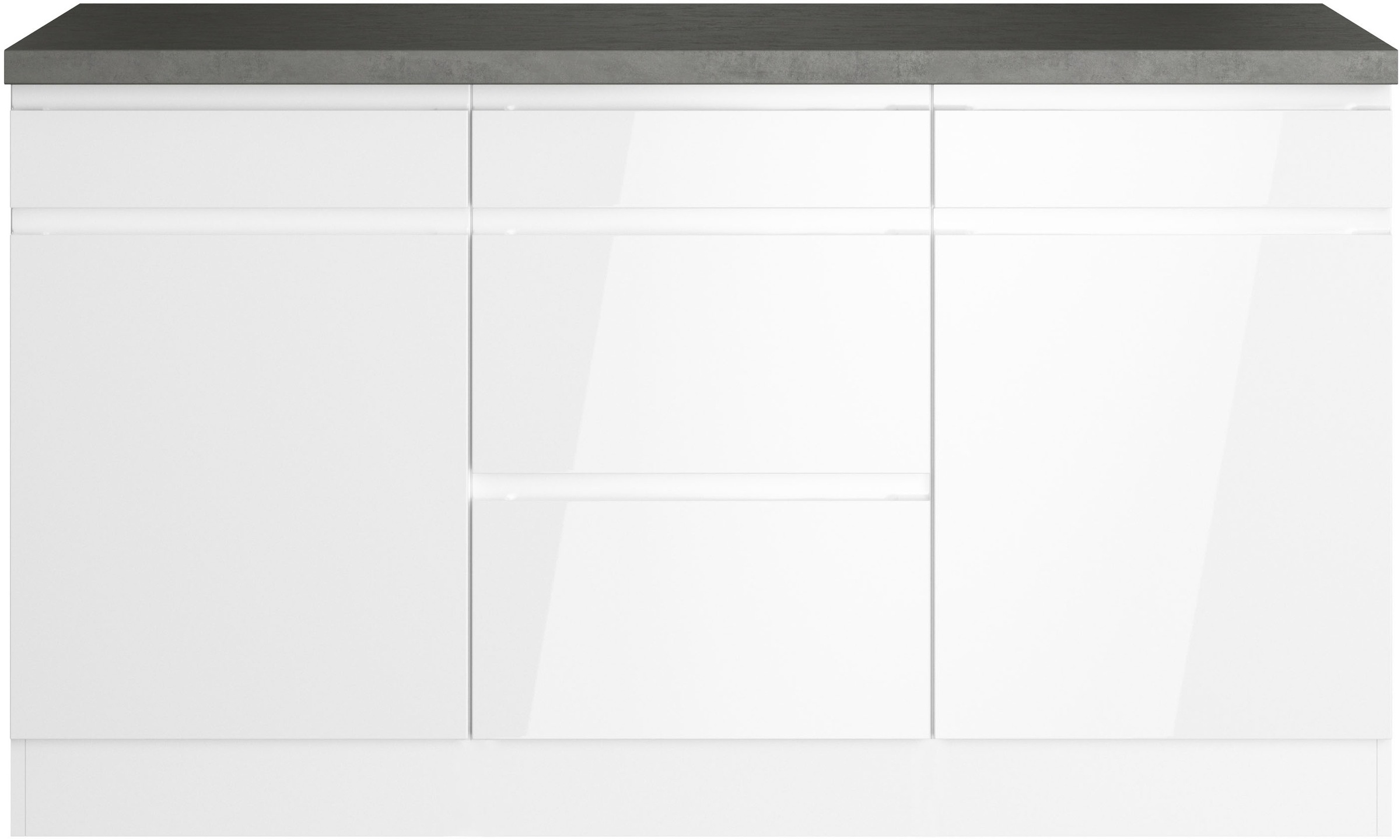 KOCHSTATION Unterschrank "KS-Virginia,neu in verbesserter Ausführung" Breite 150 cm, 2 Türen, 3 Schubkästen, 2 Auszüge