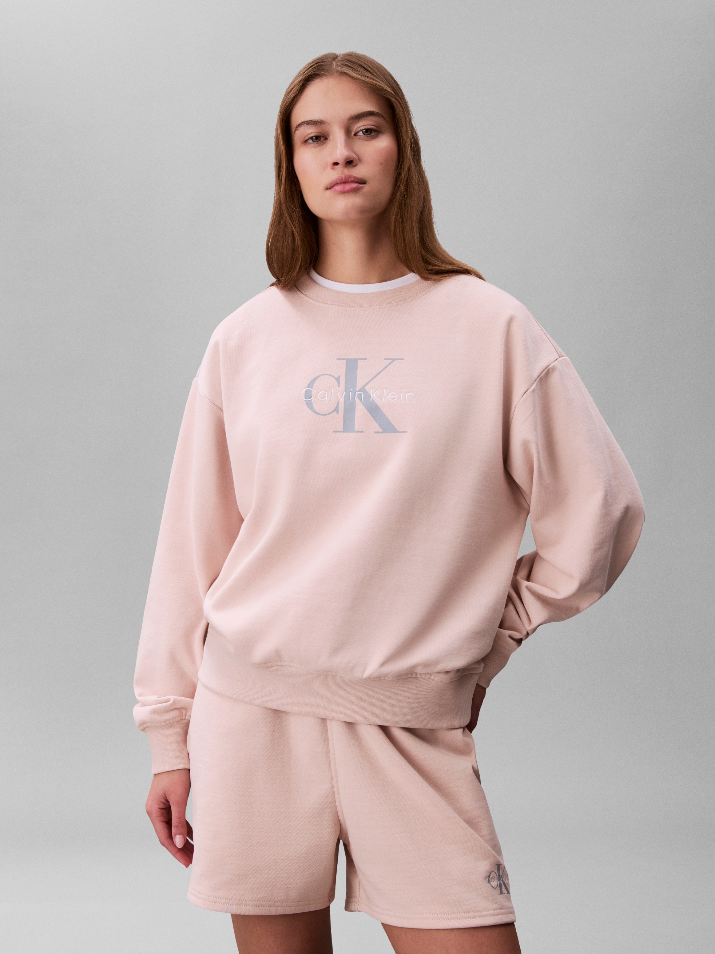 Calvin Klein Sweatshirt »LS MONOLOGO FRENCH TERRY RLXD CR«, , Logoschriftzug
