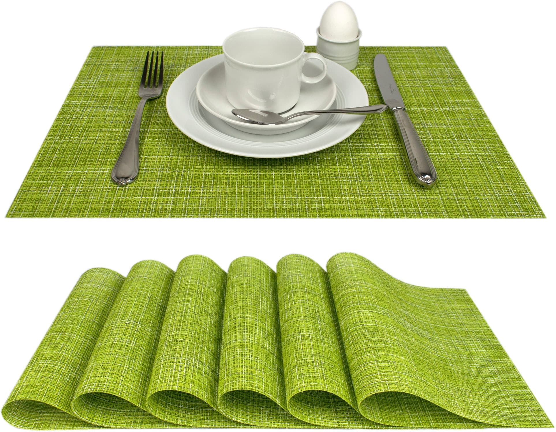 Platzset Set, Optik acheter confortablement Delindo 6er-Spar in geflochtener Lifestyle (6 St.), abwischbar als »Capri«,