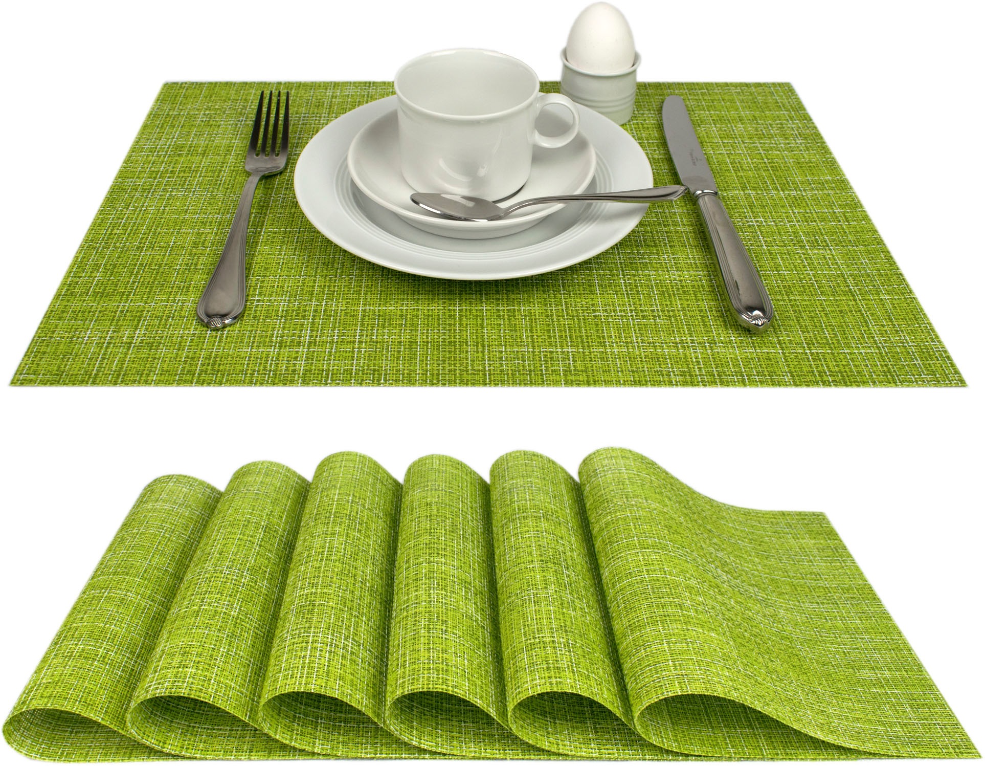 Image of Delindo Lifestyle Platzset "Capri" in geflochtener Optik als 6er-Spar-Set, abwischbar