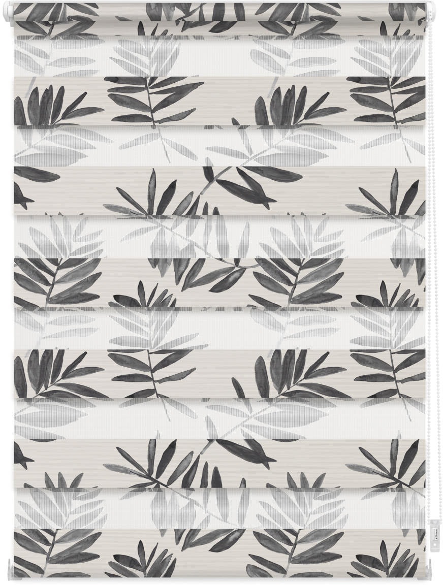 LICHTBLICK ORIGINAL Doppelrollo »Duo Rollo Klemmfix, ohne Bohren, blickdicht, Black Watercolor Branches - Schwarz«, halbtransparent, freihängend, Verdunkelung, energiesparend, Basic, monochrom, gewebt, Dim Out, Breite 145 cm, Thermo