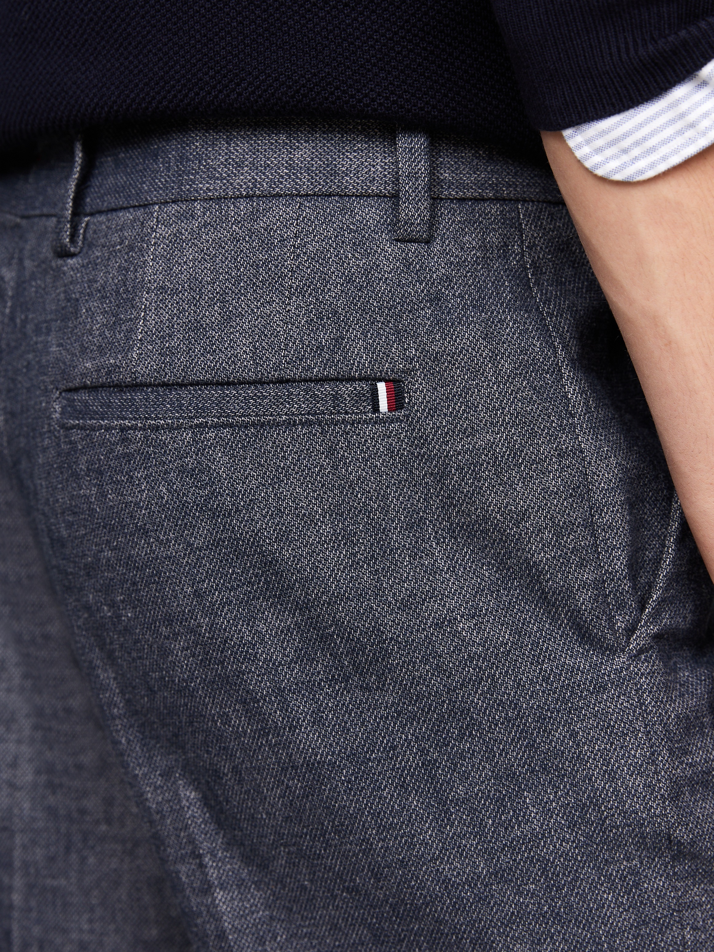 Tommy Hilfiger 5-Pocket-Hose »DC DENTON BRUSHED MARL«, meliertes Design, mit Bügelfalten