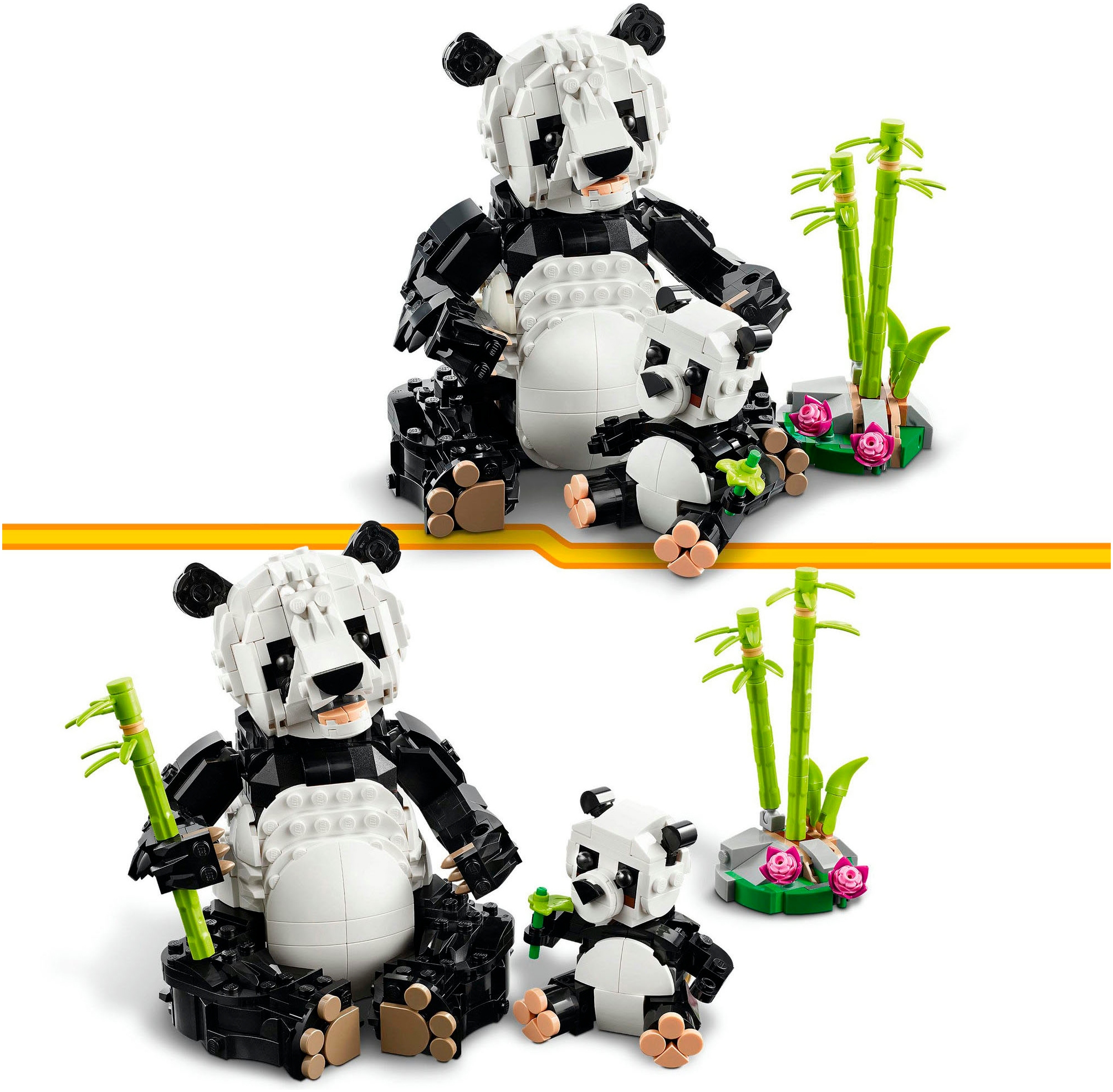 LEGO® Konstruktionsspielsteine »Wilde Tiere: Pandafamilie (31165), LEGO Creator« Made in Europe