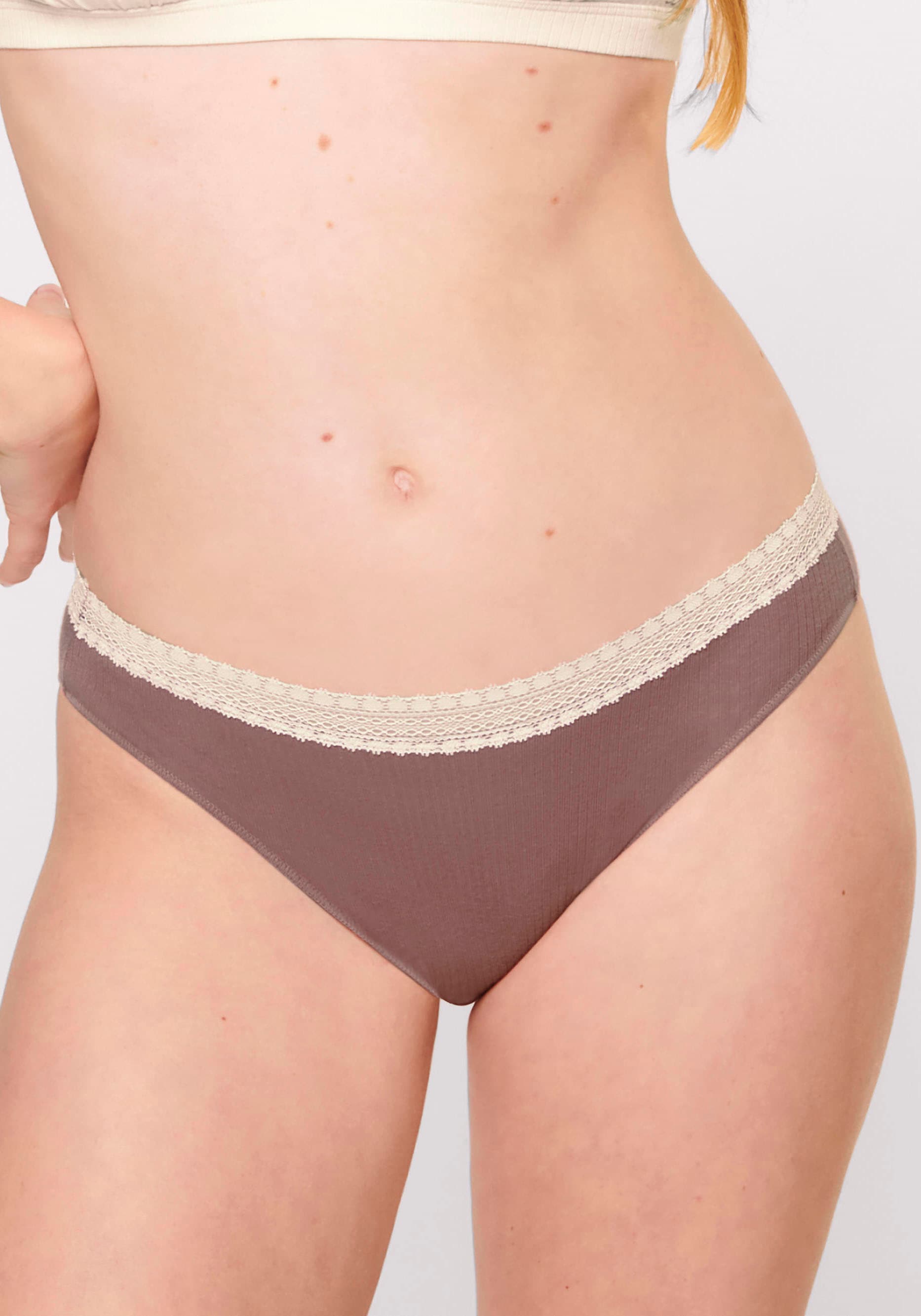 sloggi Tai-Slip »GO Ribbed« 2er Pack,  Feinripp, Baumwollmix, Stretch-Spitze, bequem, elastisch, weich