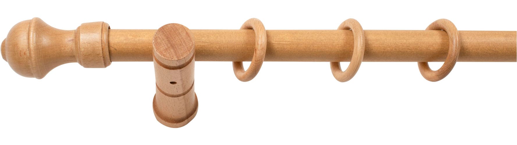 SN DECO GROUP Gardinenstange »Ares« 1 läufig-läufig Fixmass 28 mm, Holz, verschiedene Längen und Farben, Komplettset