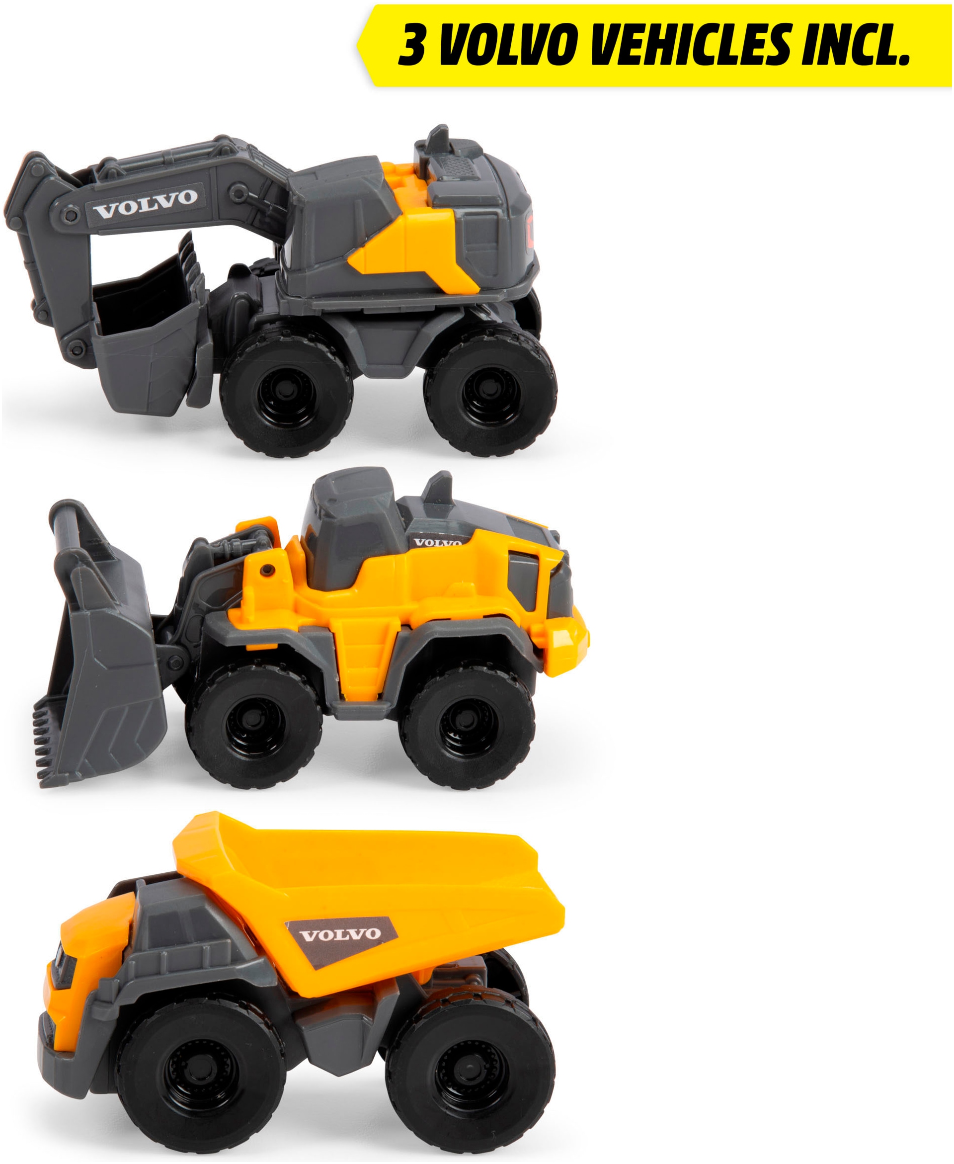 Dickie Toys Bâtiment de jeu »Micro Construction Station« inklusive 3 Volvo Baustellenfahrzeuge; mit Licht und Sound