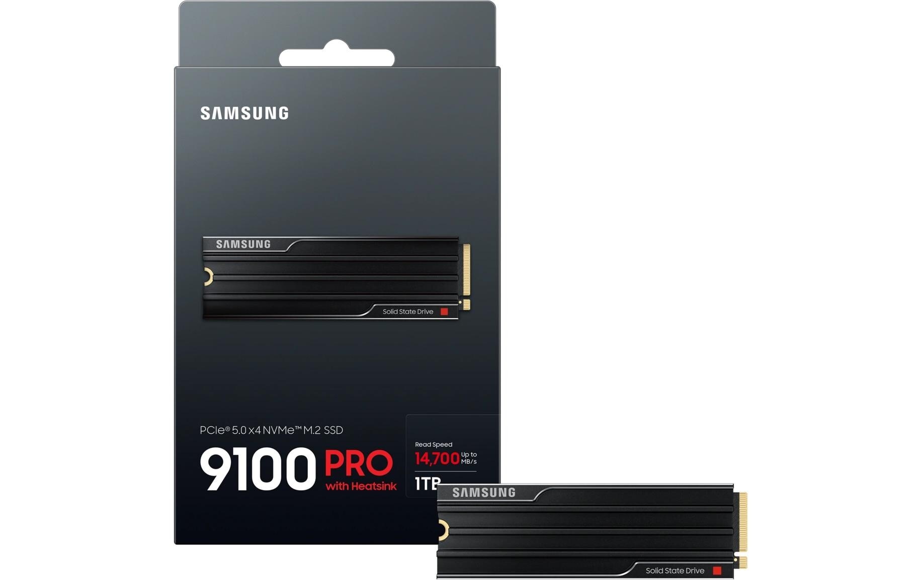 Samsung interne Gaming-SSD »9100 PRO Heatsink PCIe® 5.0 NVMe™ M.2« 1 TB Anschluss PCI Express 5.0