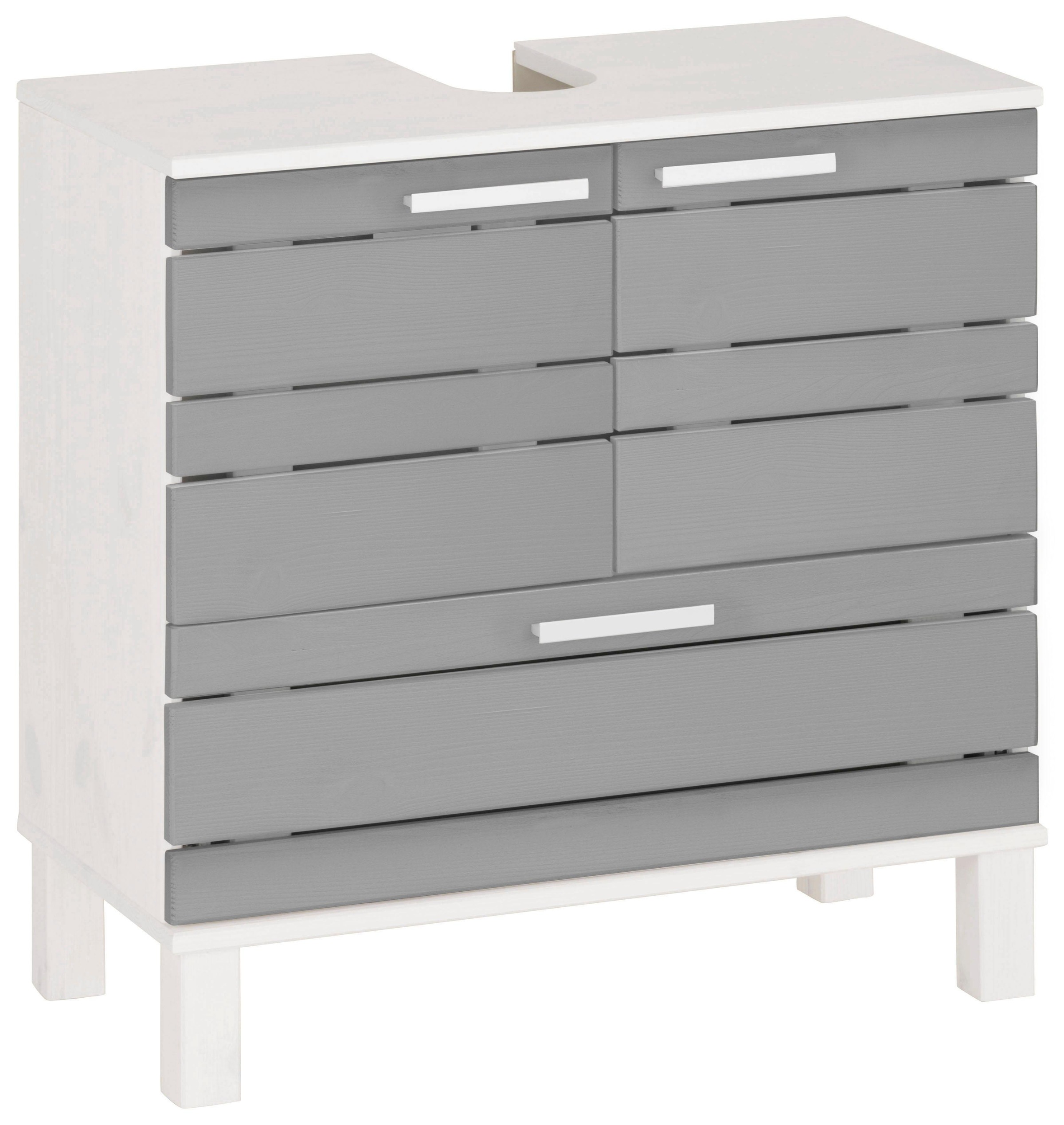 Image of Home affaire Waschbeckenunterschrank »Josie«, Breite 60, aus Massivholz, Metallgriffe, 1 Schublade & 2 Türen bei Ackermann Versand Schweiz