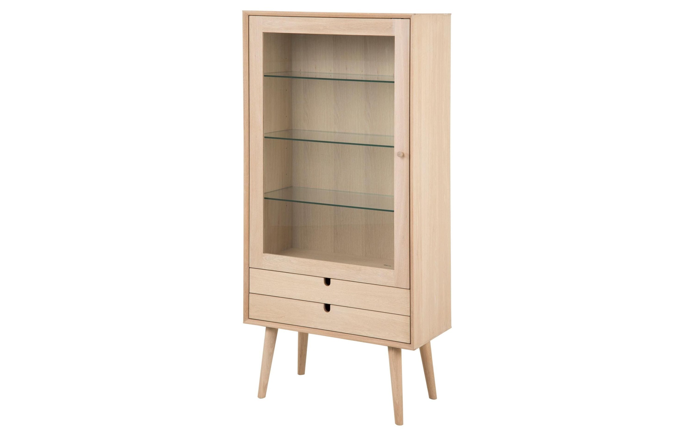 Image of AC Design Vitrine "Century 72 x 36 x 143.2 cm" Elegante Vitrine mit Glaseinsatz und Schubladen in pigmentierter Eiche