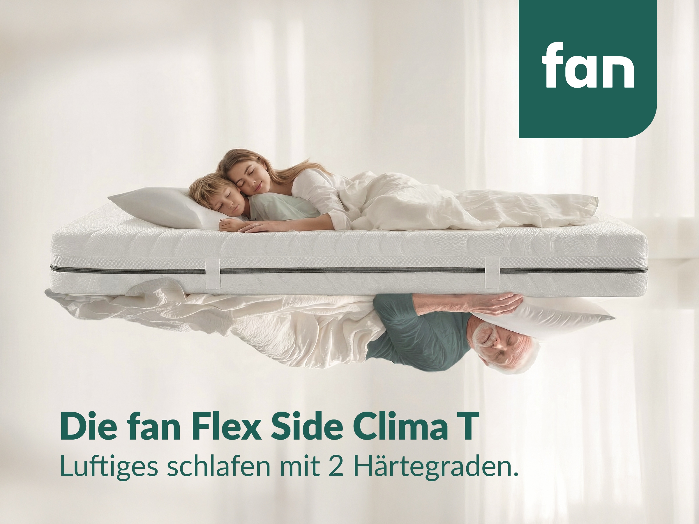fan »fan Flex Side Clima T, Matratze 90x200 cm, 140x200 cm & mehr, in H2/H3« 24 cm hoch 1.034 Federn 1 cuis tlg. Matelas réversible avec système Aero, 1034 ressorts (pour 100x200 cm)