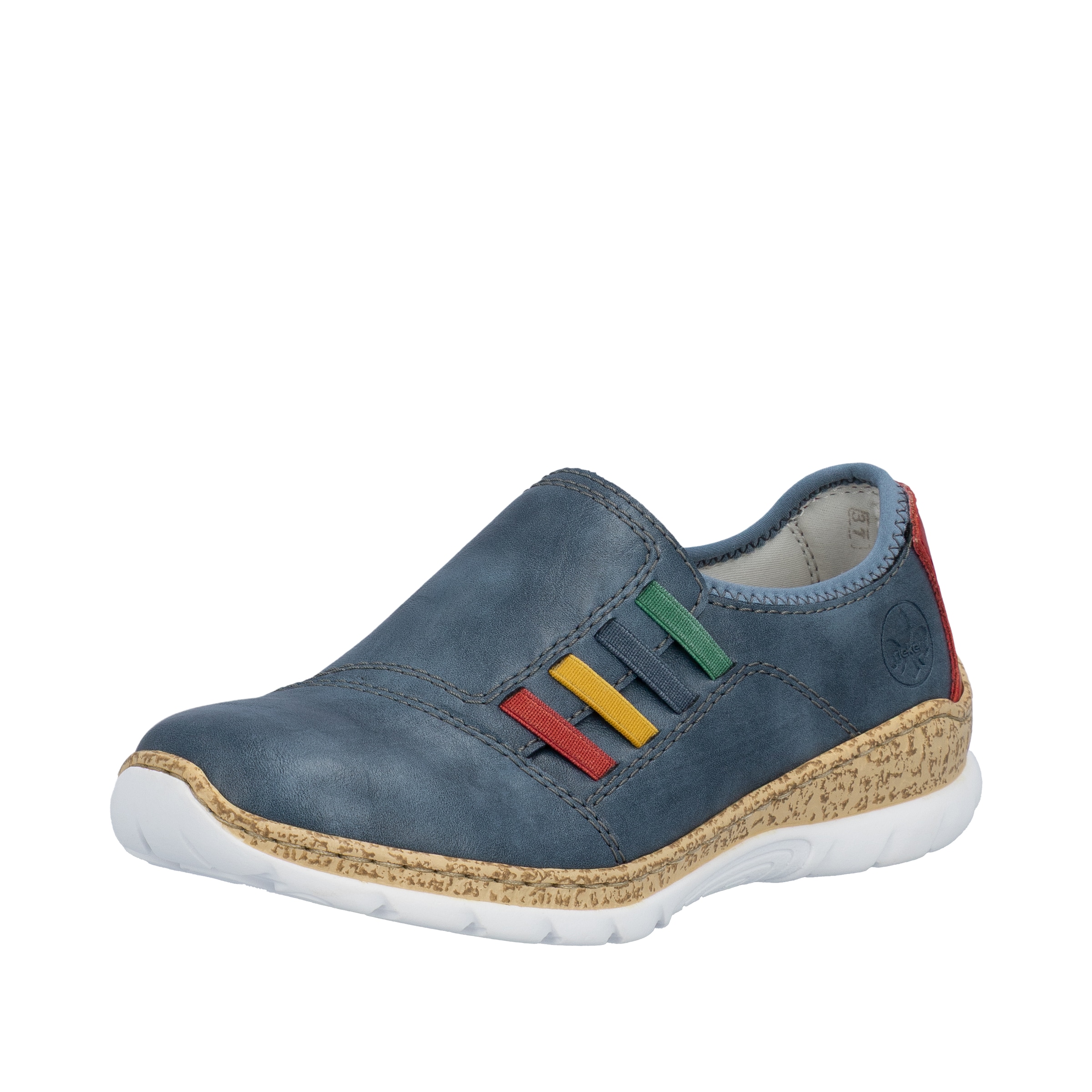 Image of Rieker Slipper Slip-on Sneaker, Schlupfschuh, Halbschuh mit bunten Stretcheinsätzen