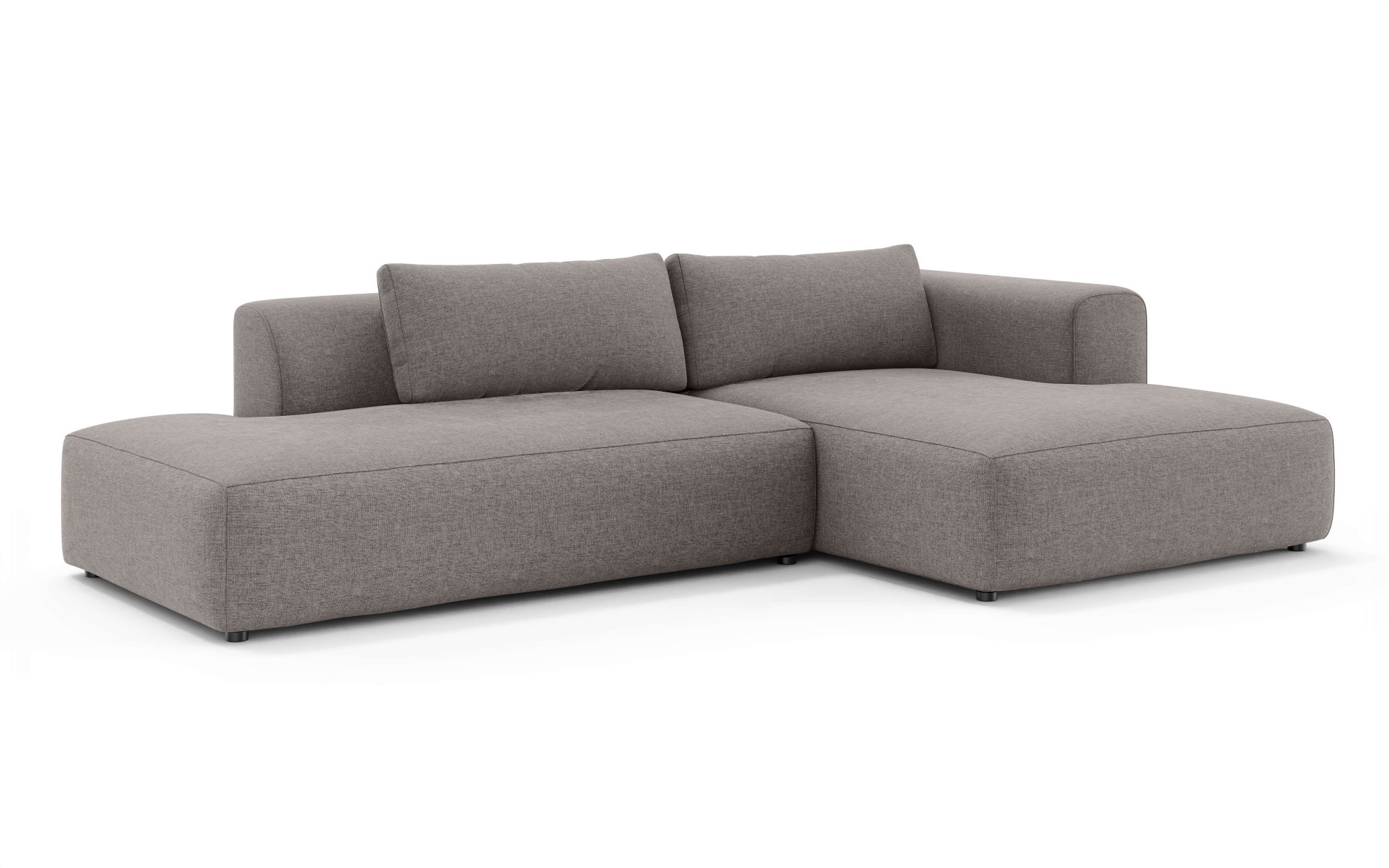 GOODproduct Ecksofa »TIARRA Design-Sofa mit Ottomane recht/links bestellbar, Breite 287 cm« L-Form mit hochelastischer Schaum und Wellenunterfederung