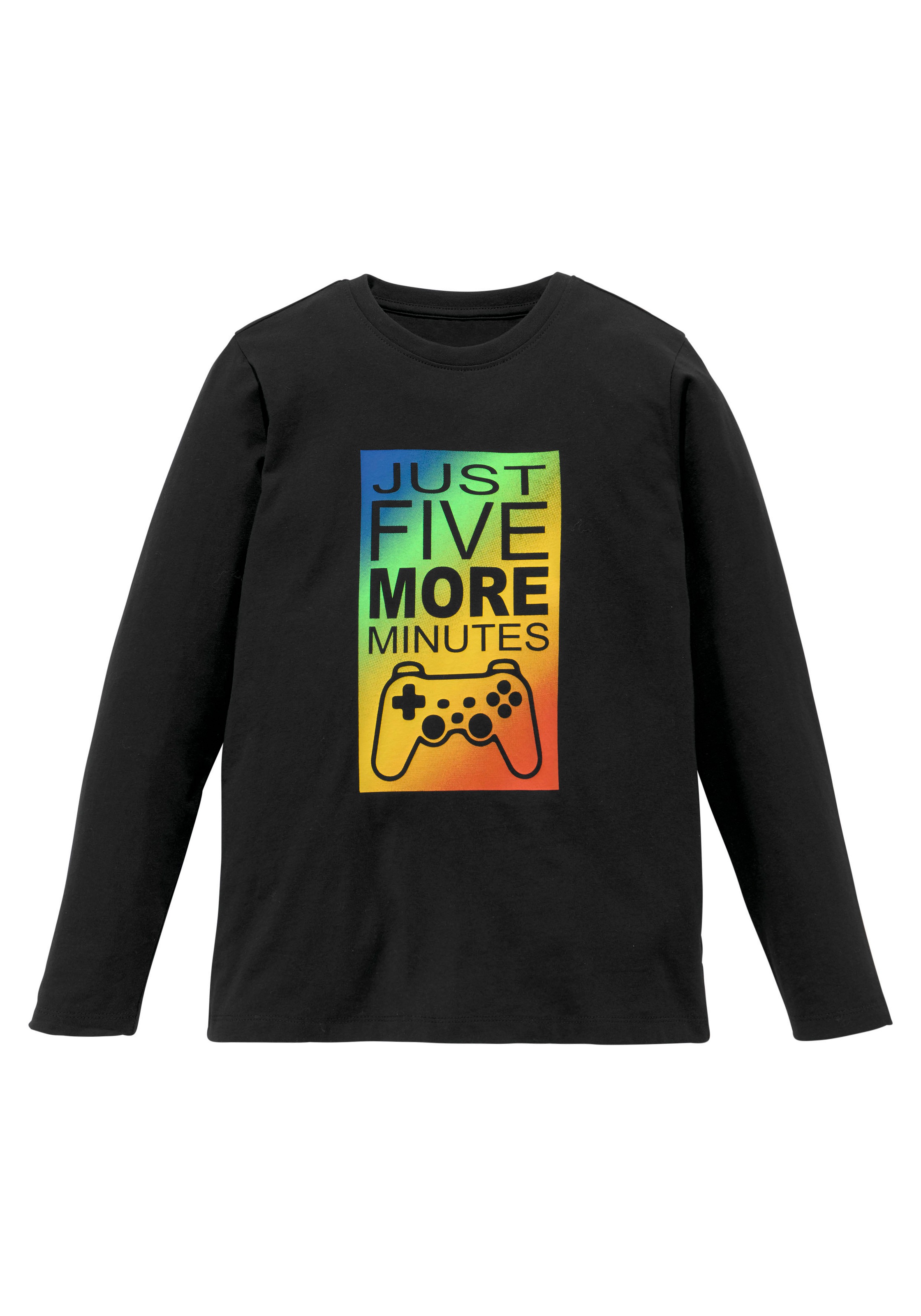 Image of KIDSWORLD Langarmshirt »JUST FIVE MORE MINUTES«, Druck mit Farbverlauf bei Ackermann Versand Schweiz