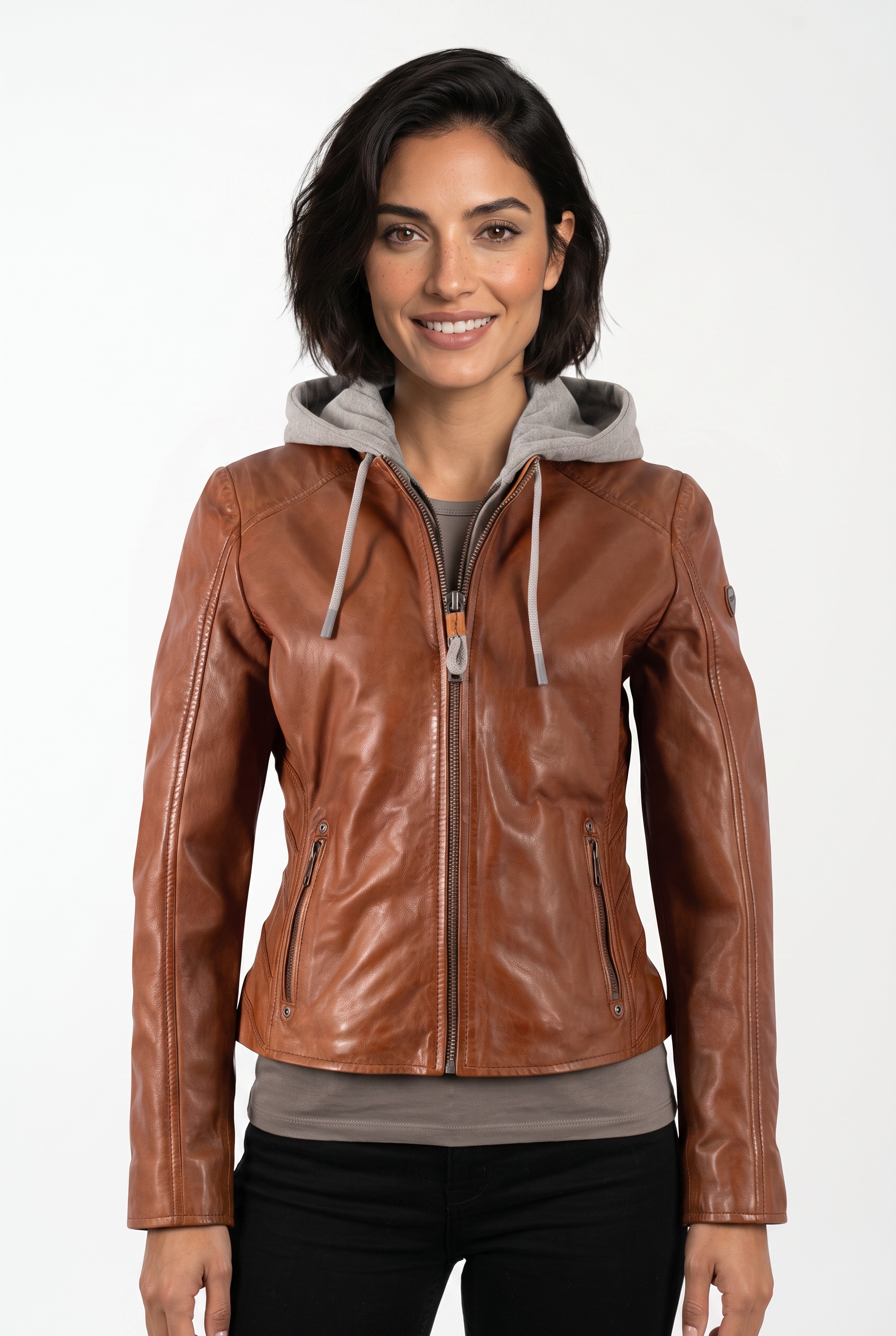 Image of Mauritius Lederjacke "MWAlva" mit Kapuze mit abnehmbarer Kapuze