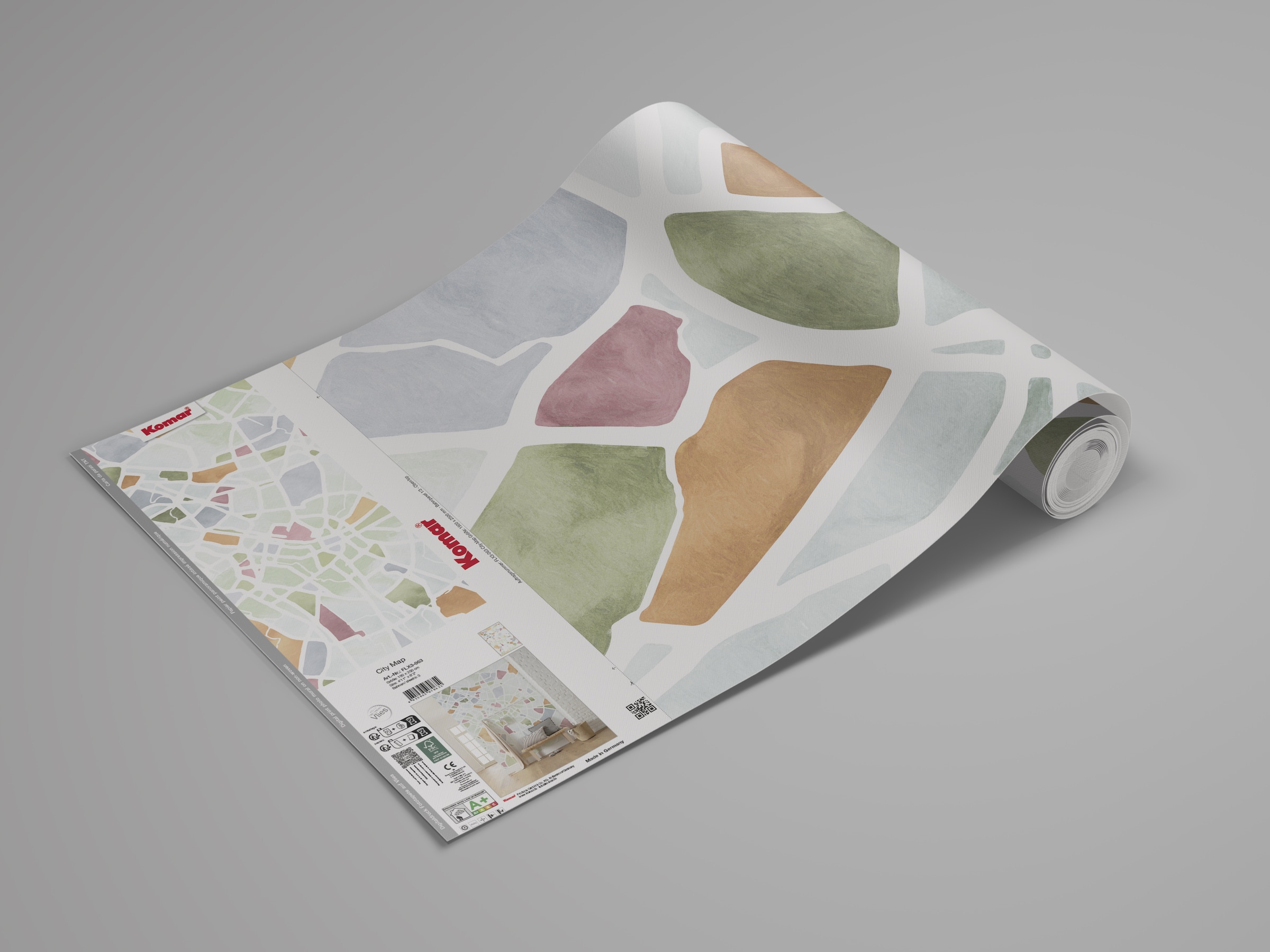 Komar Fototapete »Komar Vlies Fototapete - City Map - Grösse 150 x 250 cm«, bedruckt