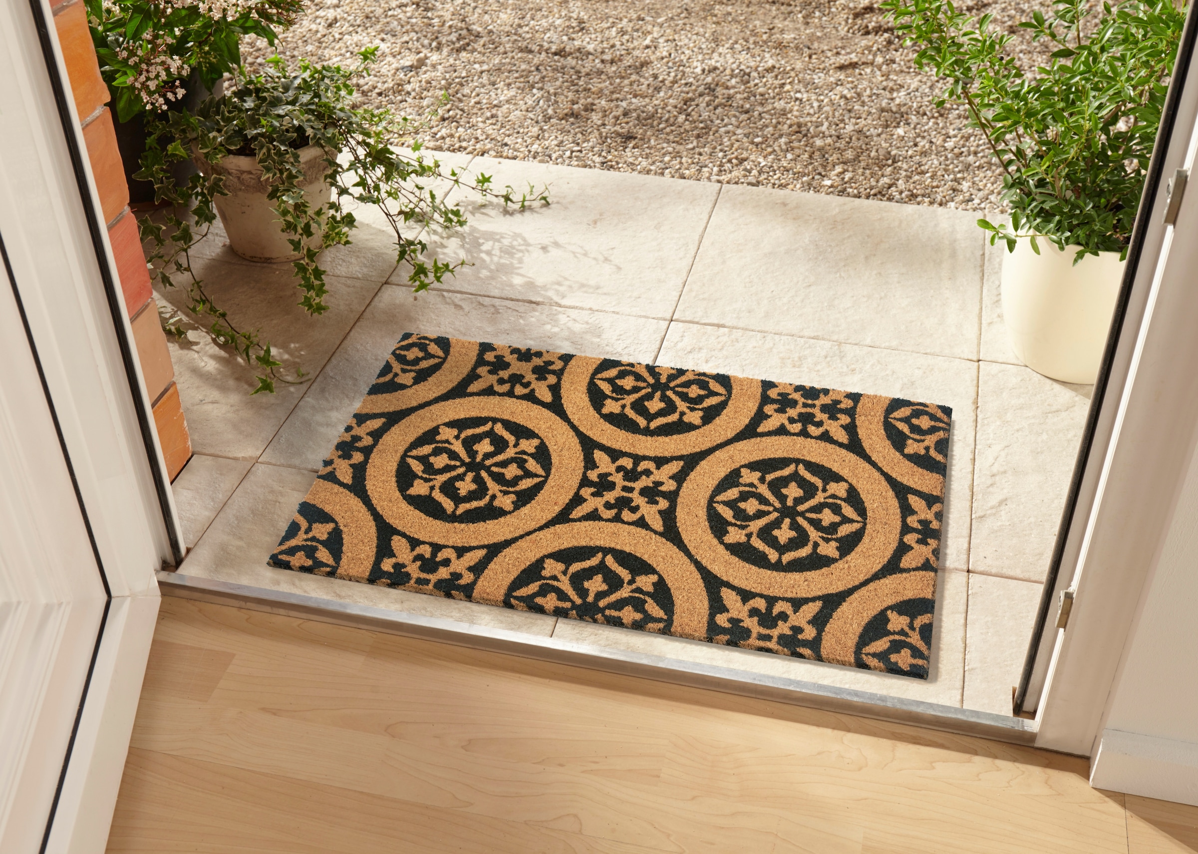 HANSE Home Fussmatte »Ornaments, Türmatte«, rechteckig, 15 mm Höhe, Kokos, Schmutzfangmatte, Outdoor, Rutschfest, Innen, Kokosmatte, Flur