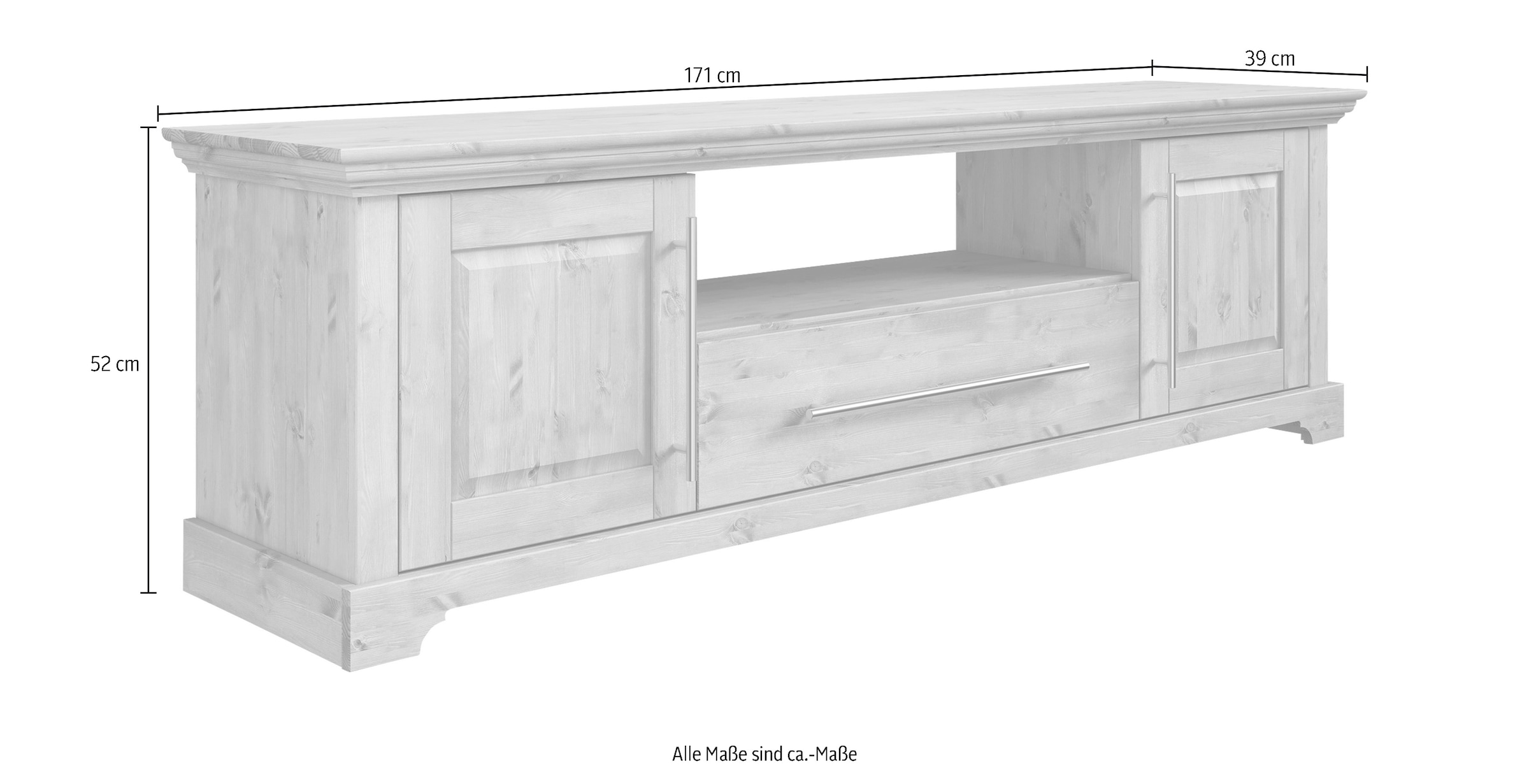 Home affaire Tableau TV »Meliss« Lowboard, 2-türig, Breite 171 cm, Kiefer massiv, FSC®