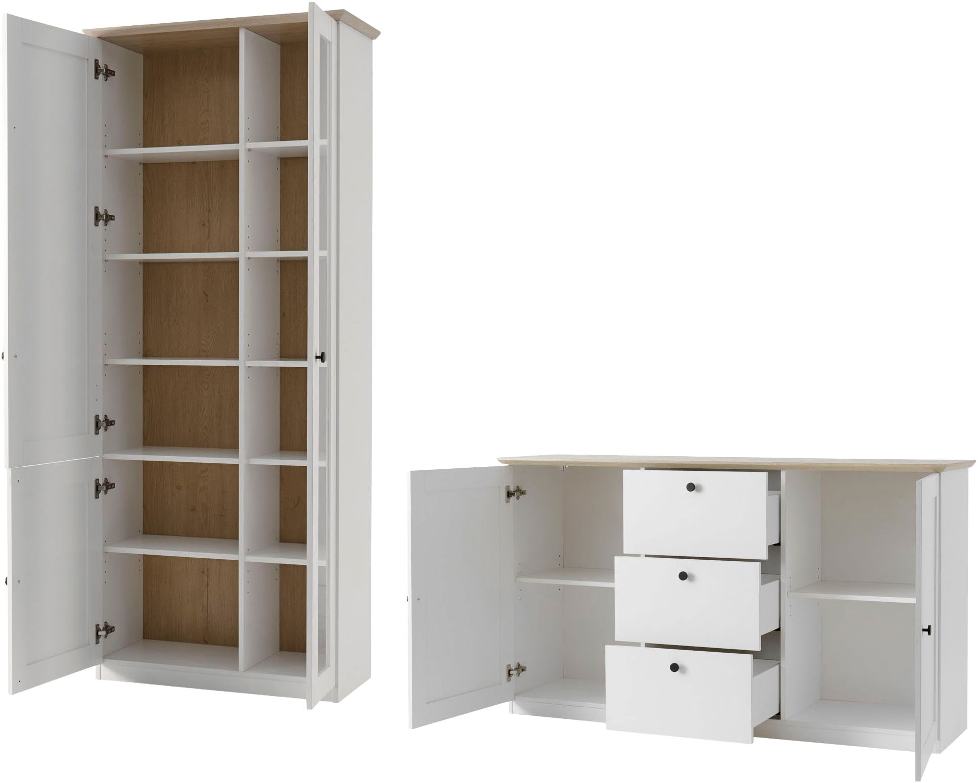 GOODproduct Wohnwand »Brest, Anbauwand im Landhausstil, Komplettset, Wohnzimmer-Set« Set, 2 Stk. tlg.