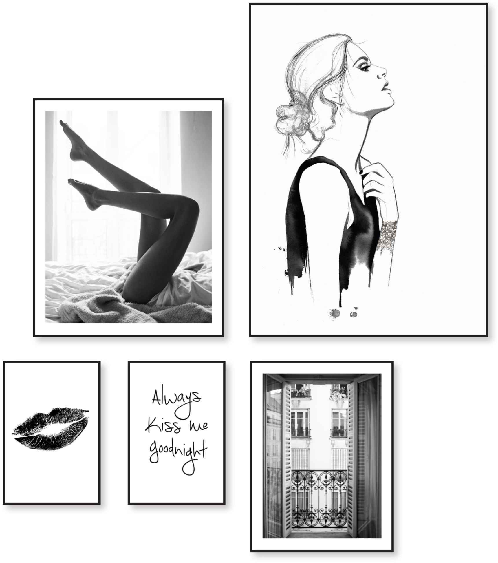 Image of Reinders! Wandbild »Stillvoll Klassisch - Frau - Illustration - Modern«, (5 St.) bei Ackermann Versand Schweiz