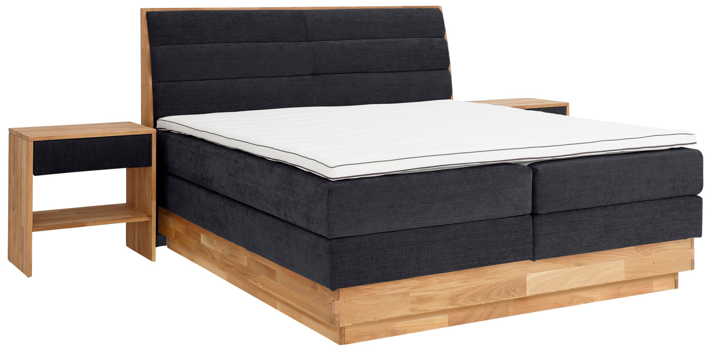GOODproduct Boxspringbett »Jenna«, ohne LED-Beleuchtung, mit zertifizierten, recycelten Bezugsstoffen