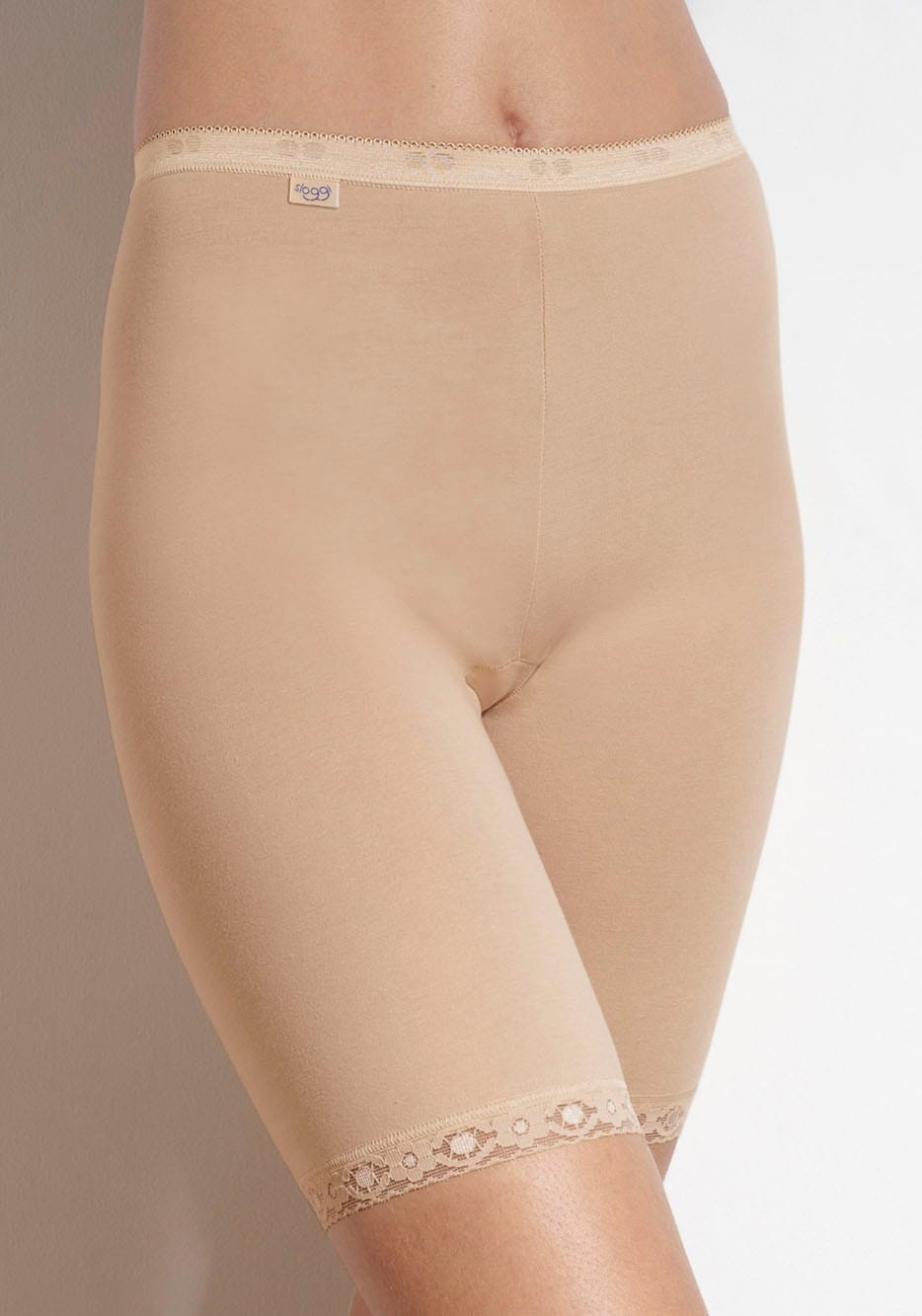 Lange Unterhose »Basic+ Long«, Longpants mit Spitzenbesatz
