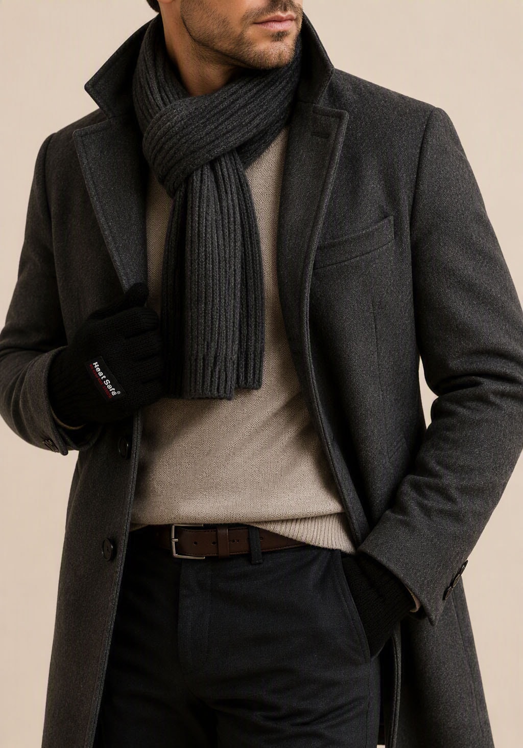 Man's World Gants tricotés »ThermoBlock®-Membran« doublé en polaire chaude