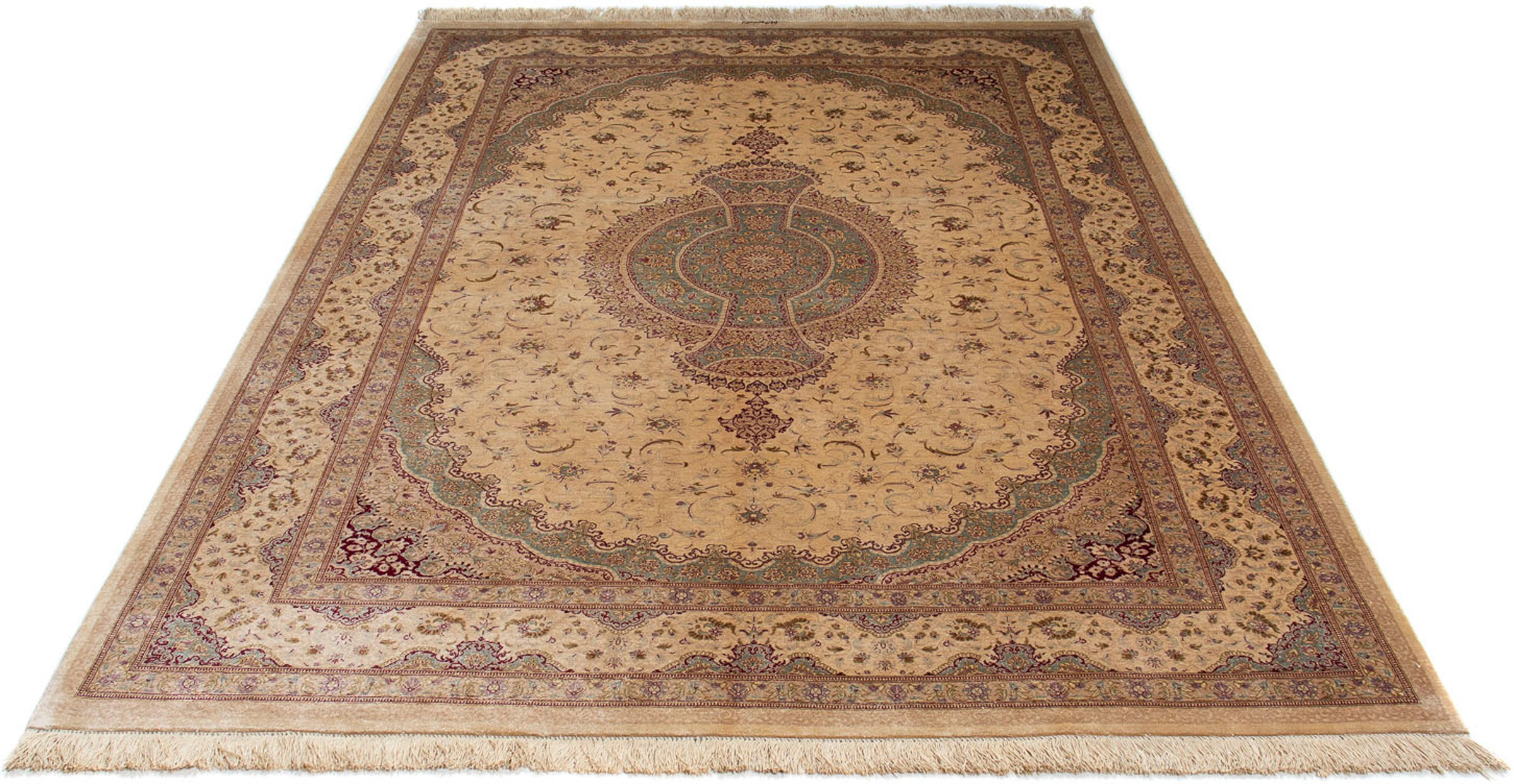 Image of morgenland Orientteppich »Perser - Ghom - 233 x 158 cm - beige«, rechteckig, 10 mm Höhe, Wohnzimmer, Handgeknüpft, Einzelstück mit Zertifikat bei Ackermann Versand Schweiz