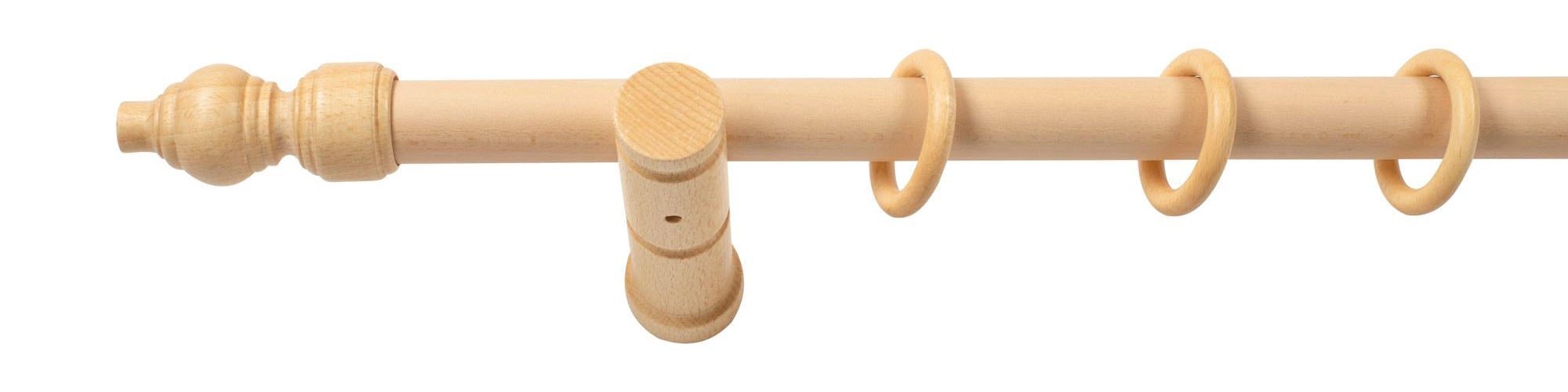 SN DECO GROUP Tringle à rideaux »Filigrano« 1 course-läufig Dimension fixe 28 mm, Holz, verschiedene Längen und Farben, Komplettset