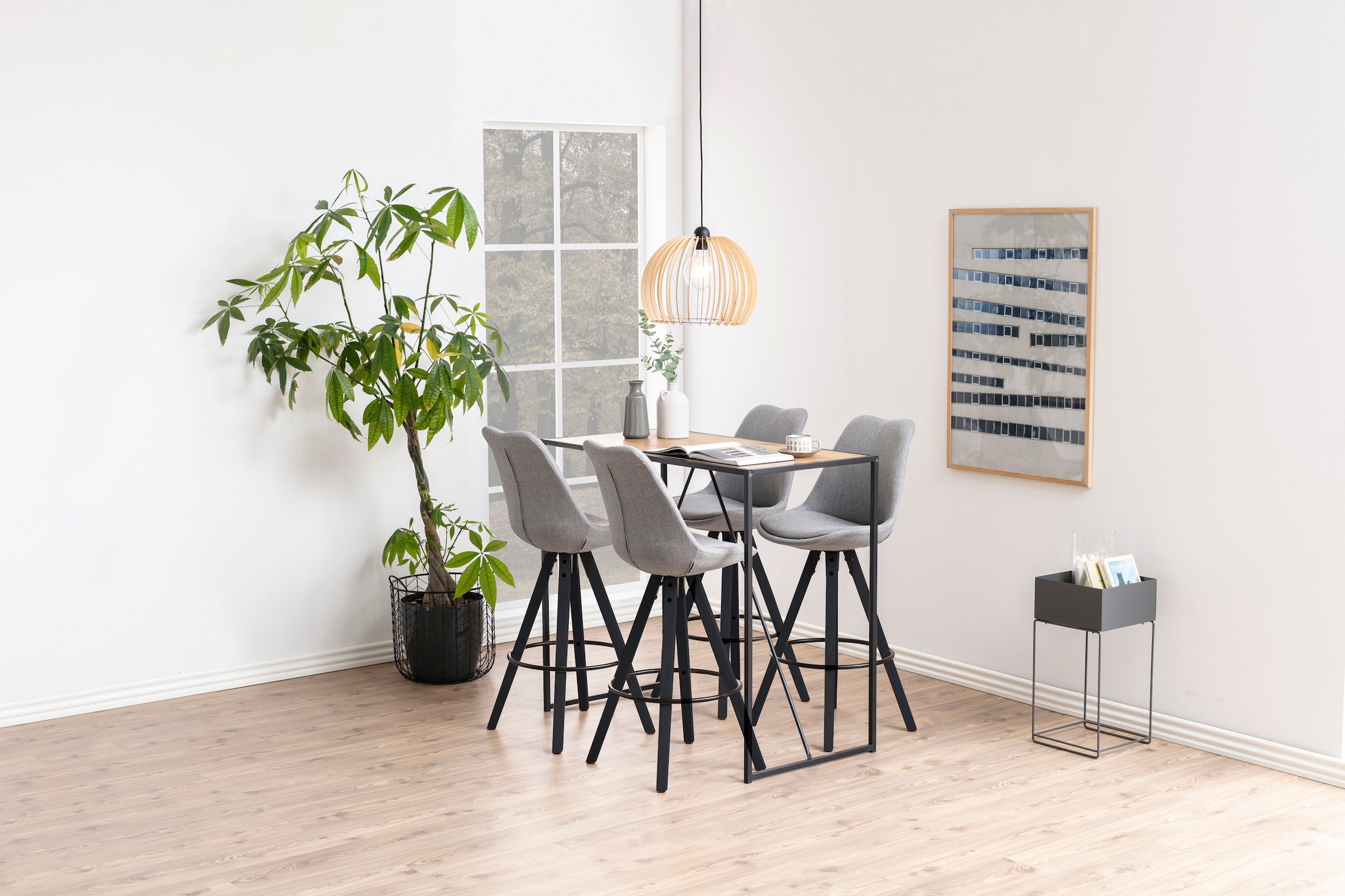 ACTONA GROUP Table de bar avec pied métallique étroit, largeur 120 cm, autres variantes disponibles