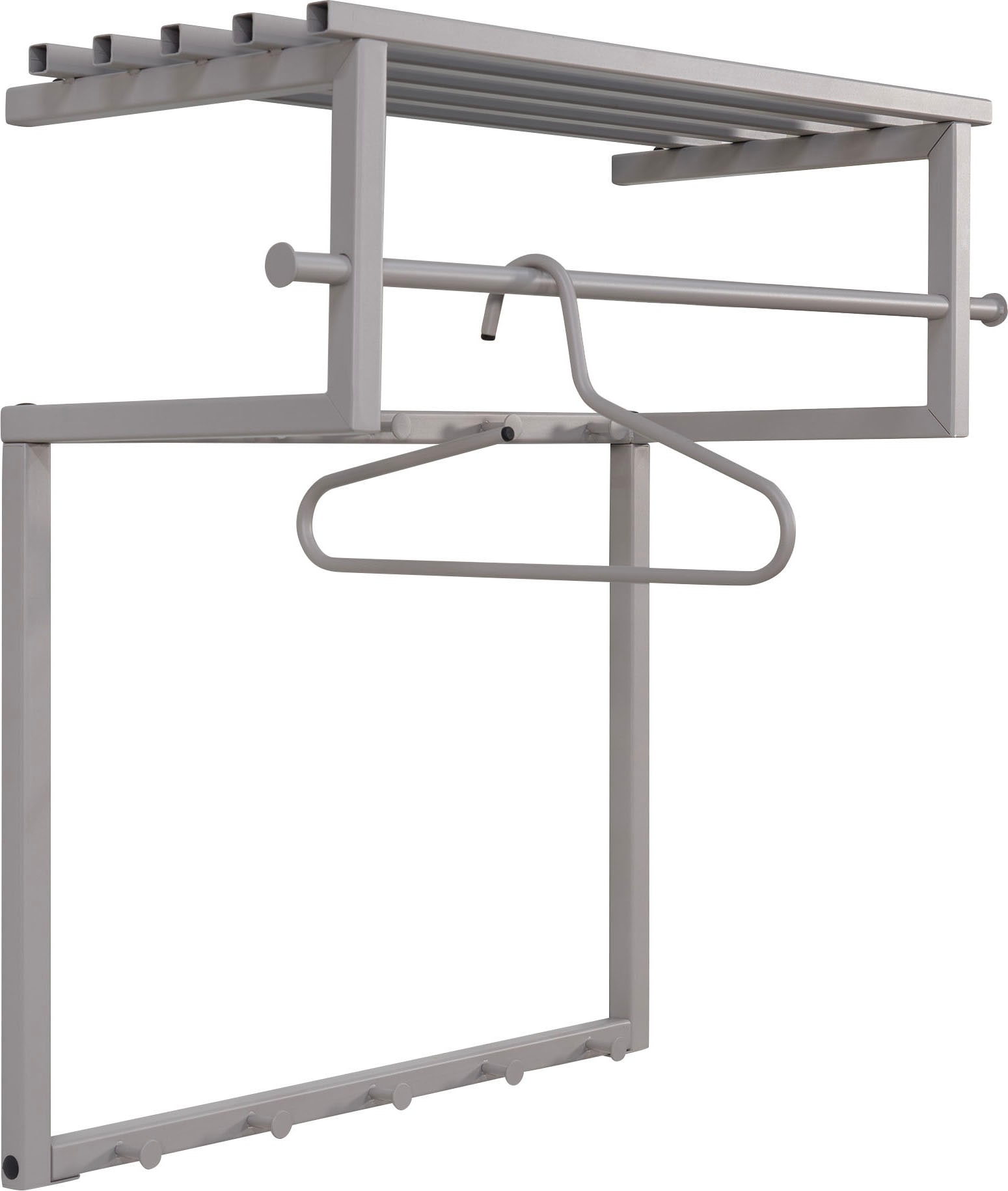 Image of Spinder Design Garderobenleiste "RIZZOLI" Familiengarderobe aus Stahl mit 10 Haken, Hutablage und Kleiderstange