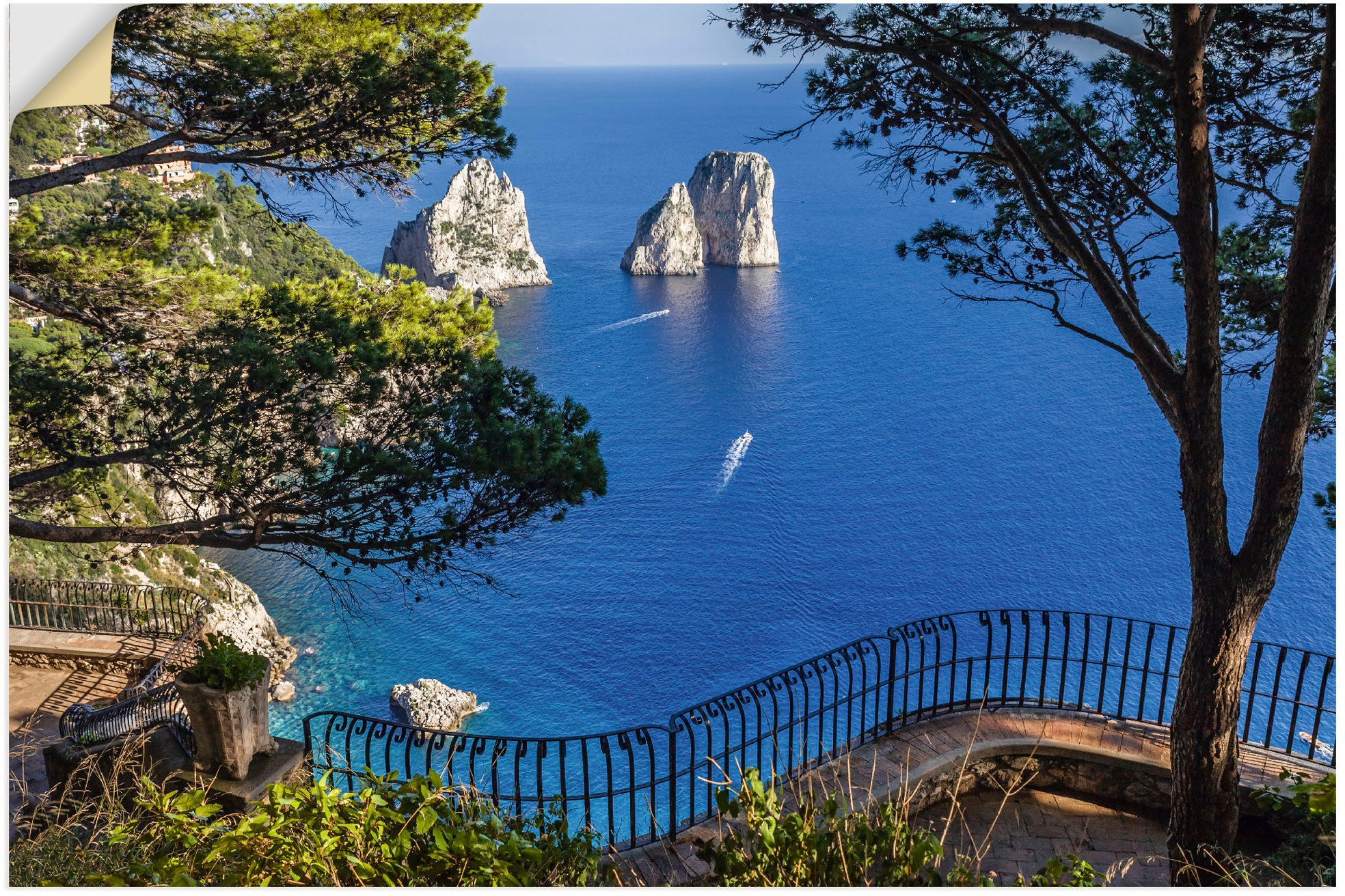 Artland Wandbild »Faraglione-Felsen auf Capri, Grössen Meer in Leinwandbild, oder Italien«, als Poster Bilder, versch. St.), Wandaufkleber (1 Alubild