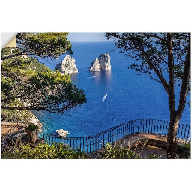 Artland Wandbild »Faraglione-Felsen auf Capri, Italien«, Meer Bilder, (1 St.),  als Alubild, Leinwandbild, Wandaufkleber oder Poster in versch. Grössen