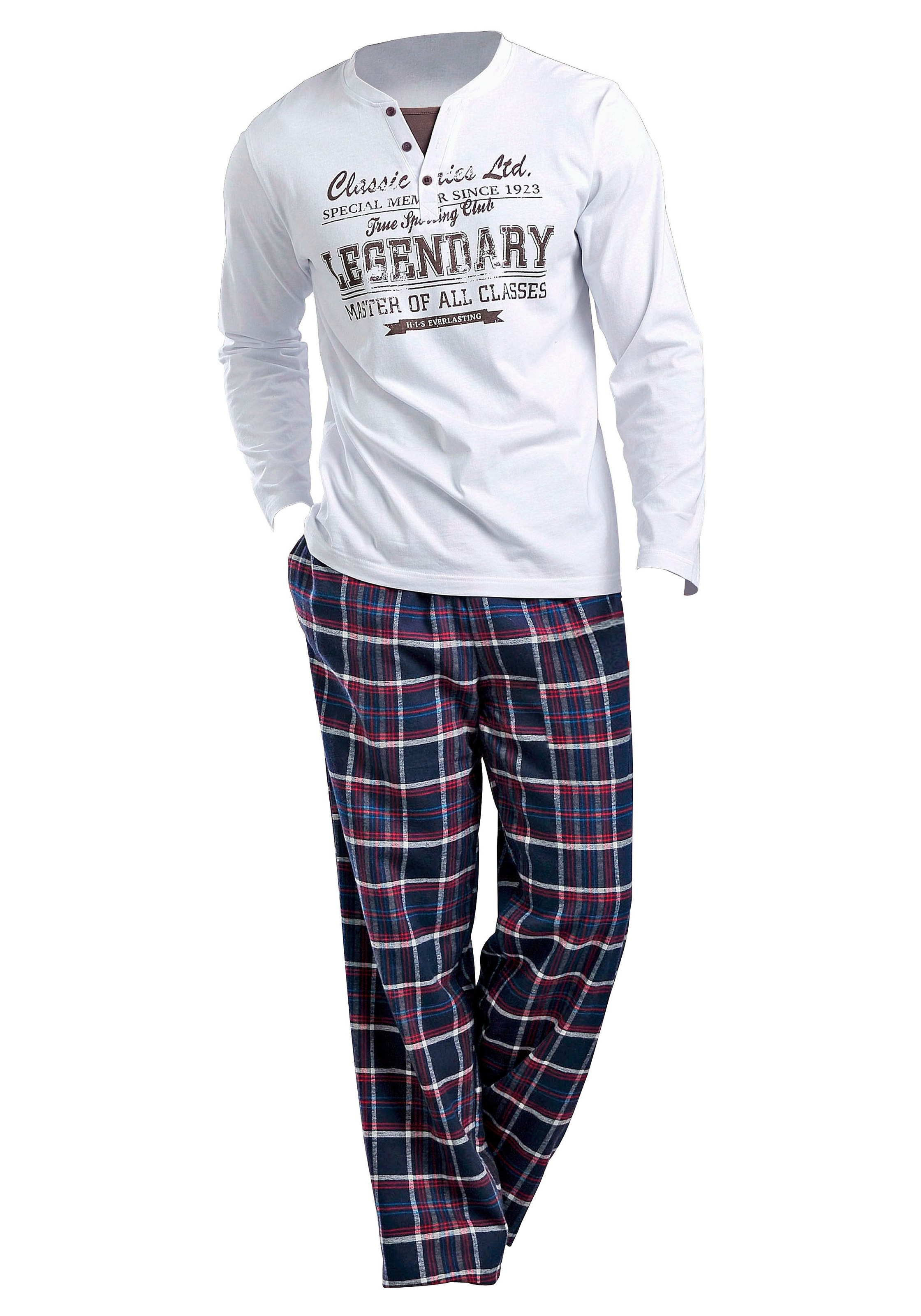 H.I.S Pyjama 1 Stück, 2 tlg. mit Flanellhose