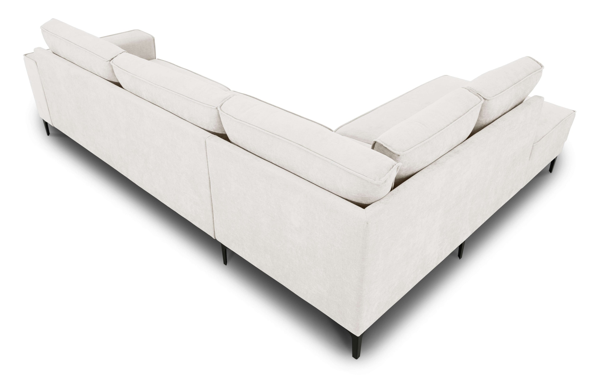 Places of Style Ecksofa »Polsterecke Oland, Struktur, Flachgewebe, Luxus-Microfaser, Boucle«, L-Form, 289 cm, Wellenunterfederung, Skandi-Design, Metallfüsse