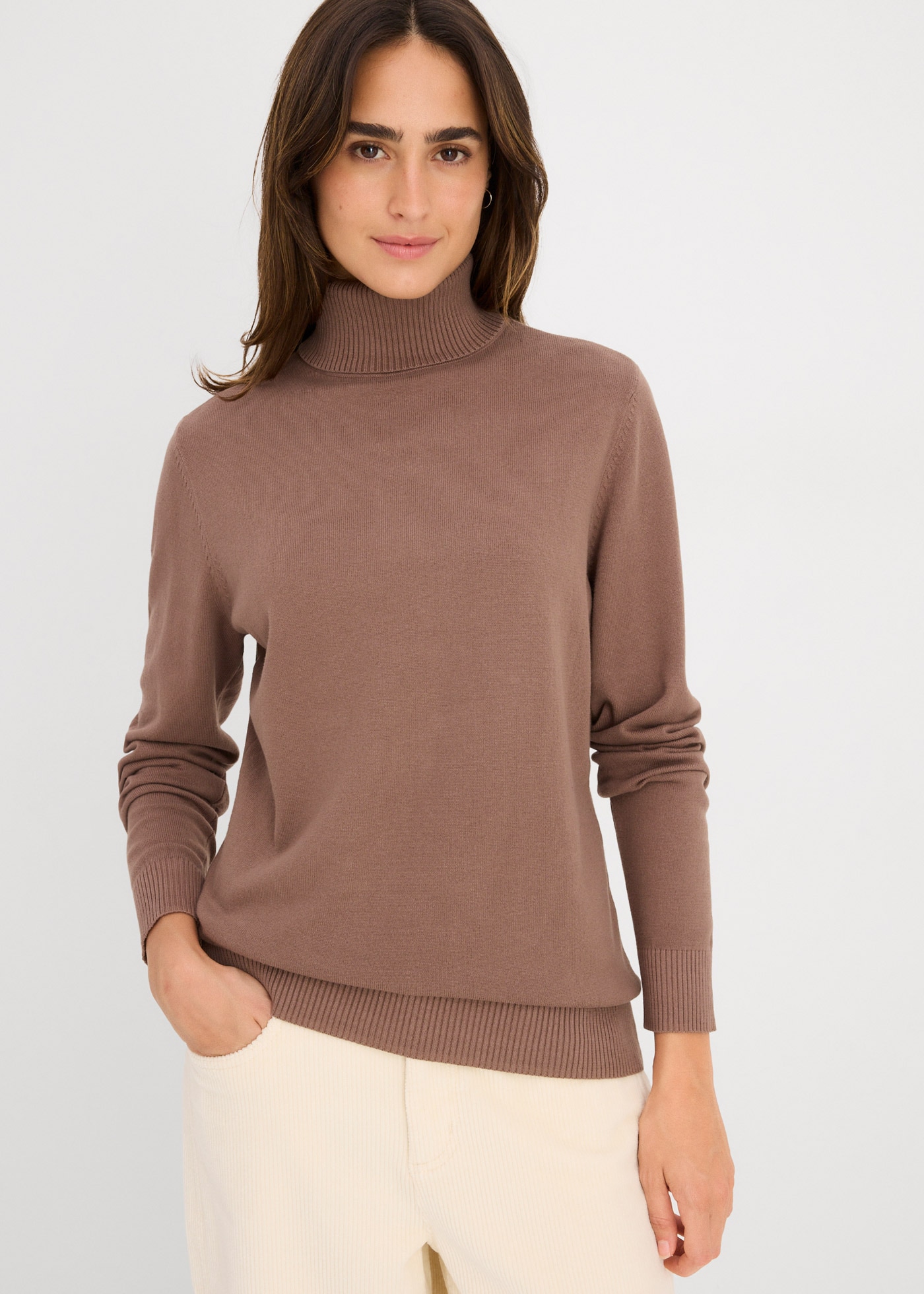 Image of bonprix Rollkragenpullover "Rollkragenpullover" aus Feinstrick mit hohem Baumwoll-Anteil, figurbetonte Passform