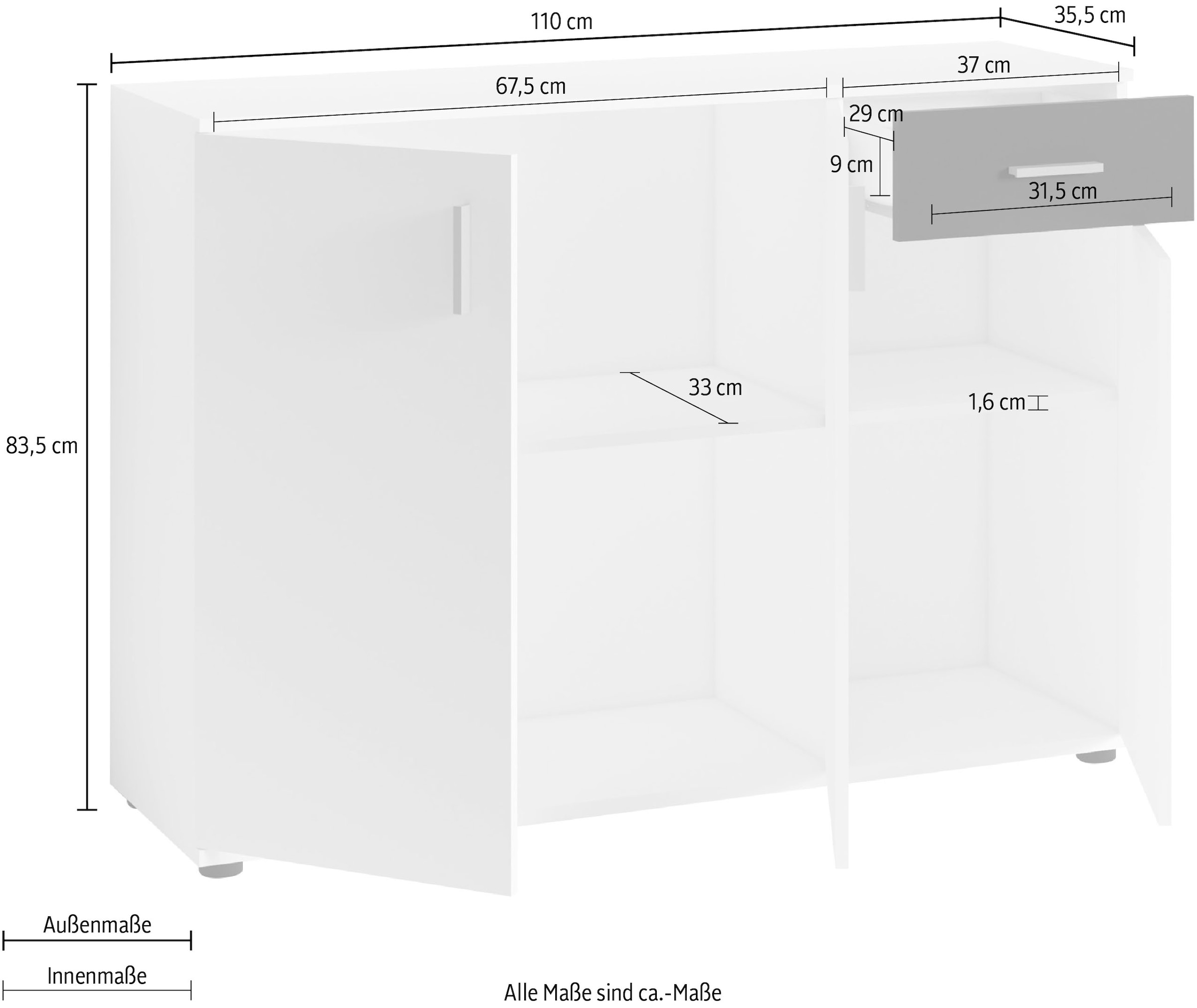 Homexperts Kommode »Justus«, Breite 110cm