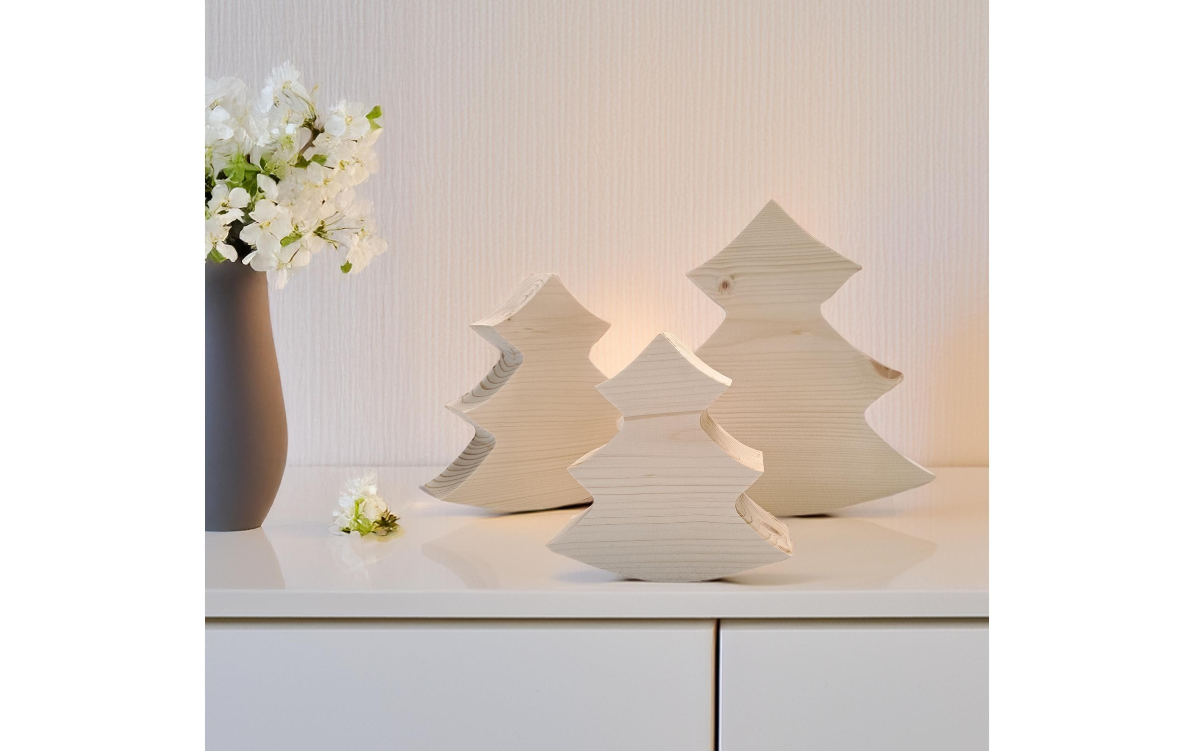 Holz Zollhaus Figurine de décoration »Massivholz Tannenbaum«