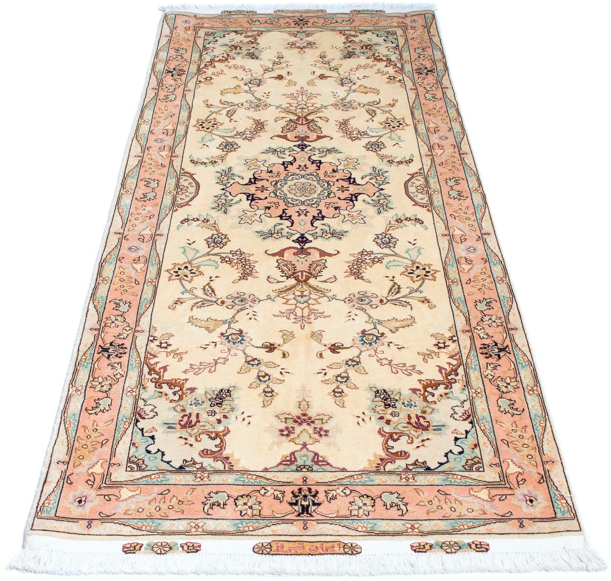 Image of morgenland Orientteppich »Perser - Täbriz - Royal - 212 x 81 cm - beige«, rechteckig, 7 mm Höhe, Wohnzimmer, Handgeknüpft, Einzelstück mit Zertifikat bei Ackermann Versand Schweiz
