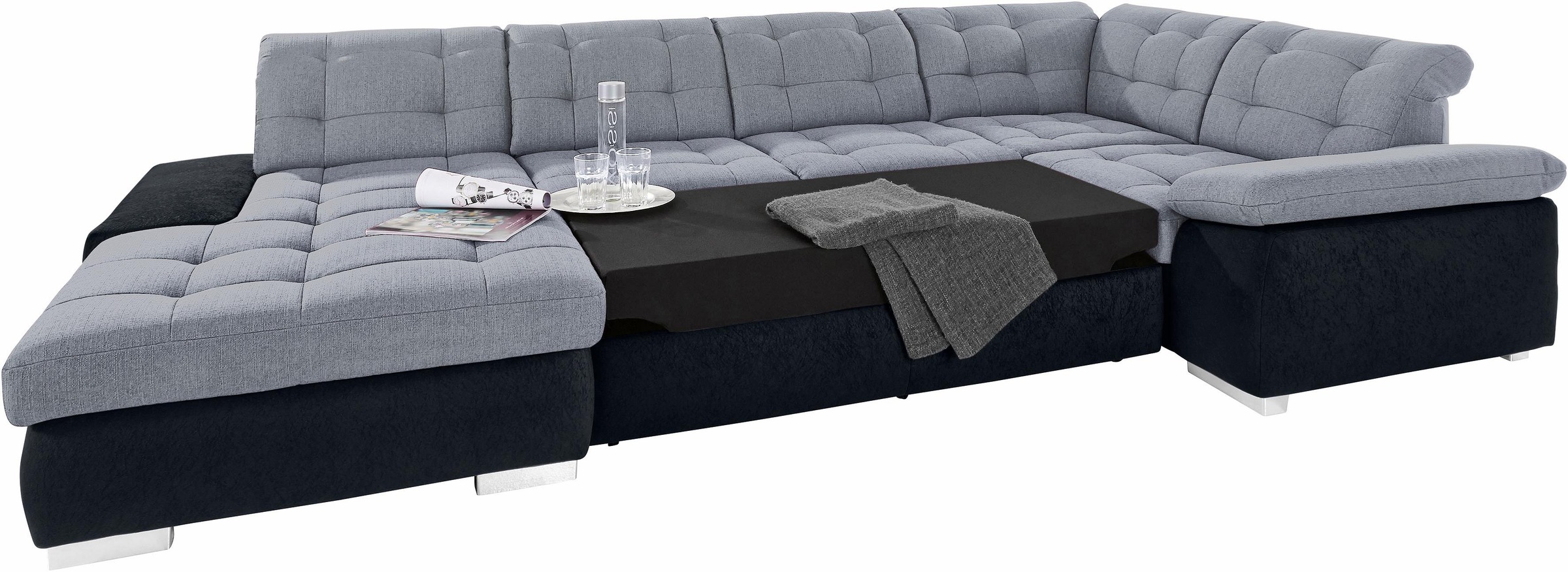 sit&more Wohnlandschaft »Ontario U-Form«, XXL, wahlweise mit Bettfunktion
