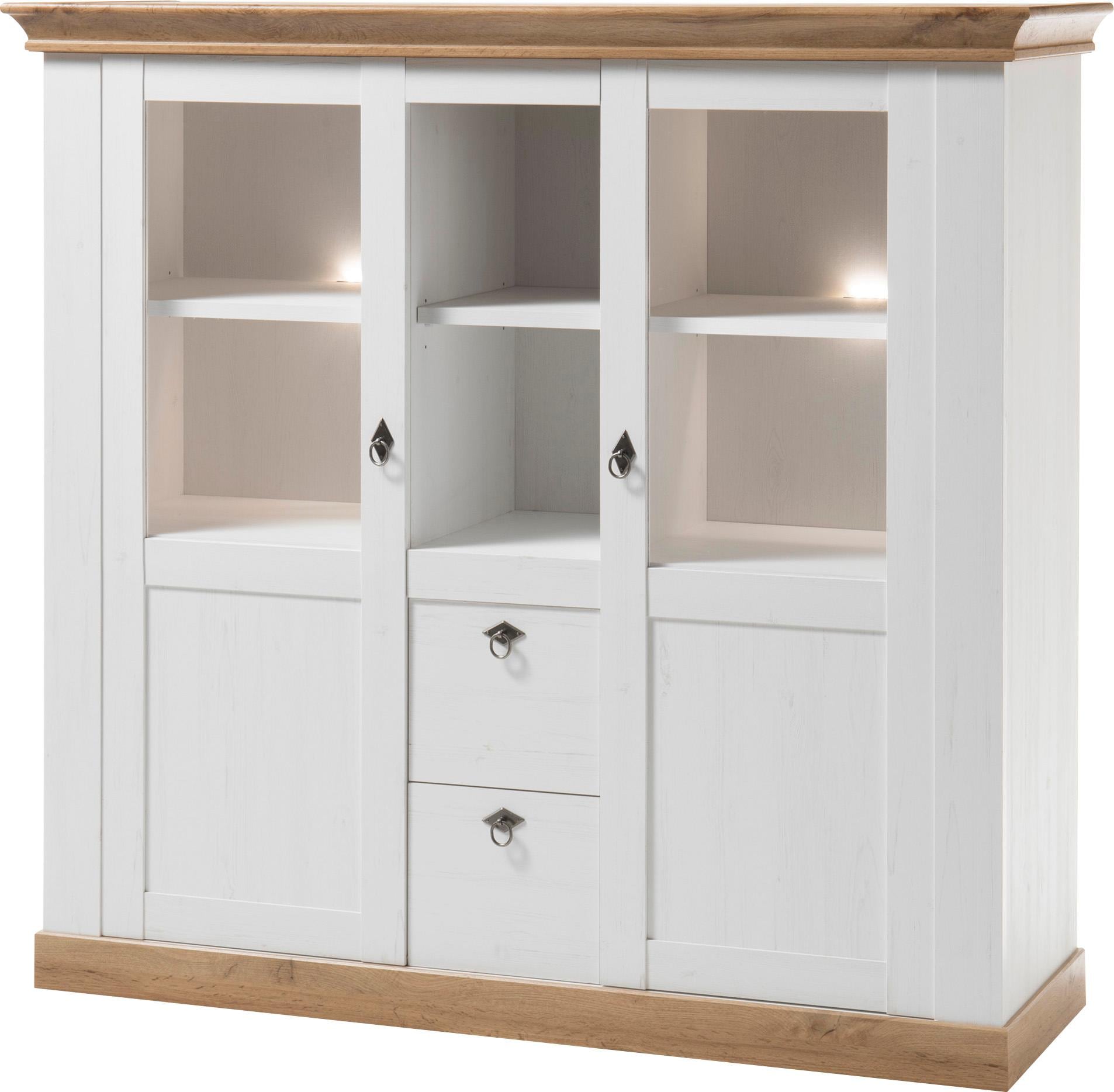 Image of Home affaire Highboard "Cremona, moderner Schrank, Hochkommode Stauraumelement im Landhausstil" Metallgriffe, ausreichend Stauraum, vielseitig einsetzbar 148 cm breit