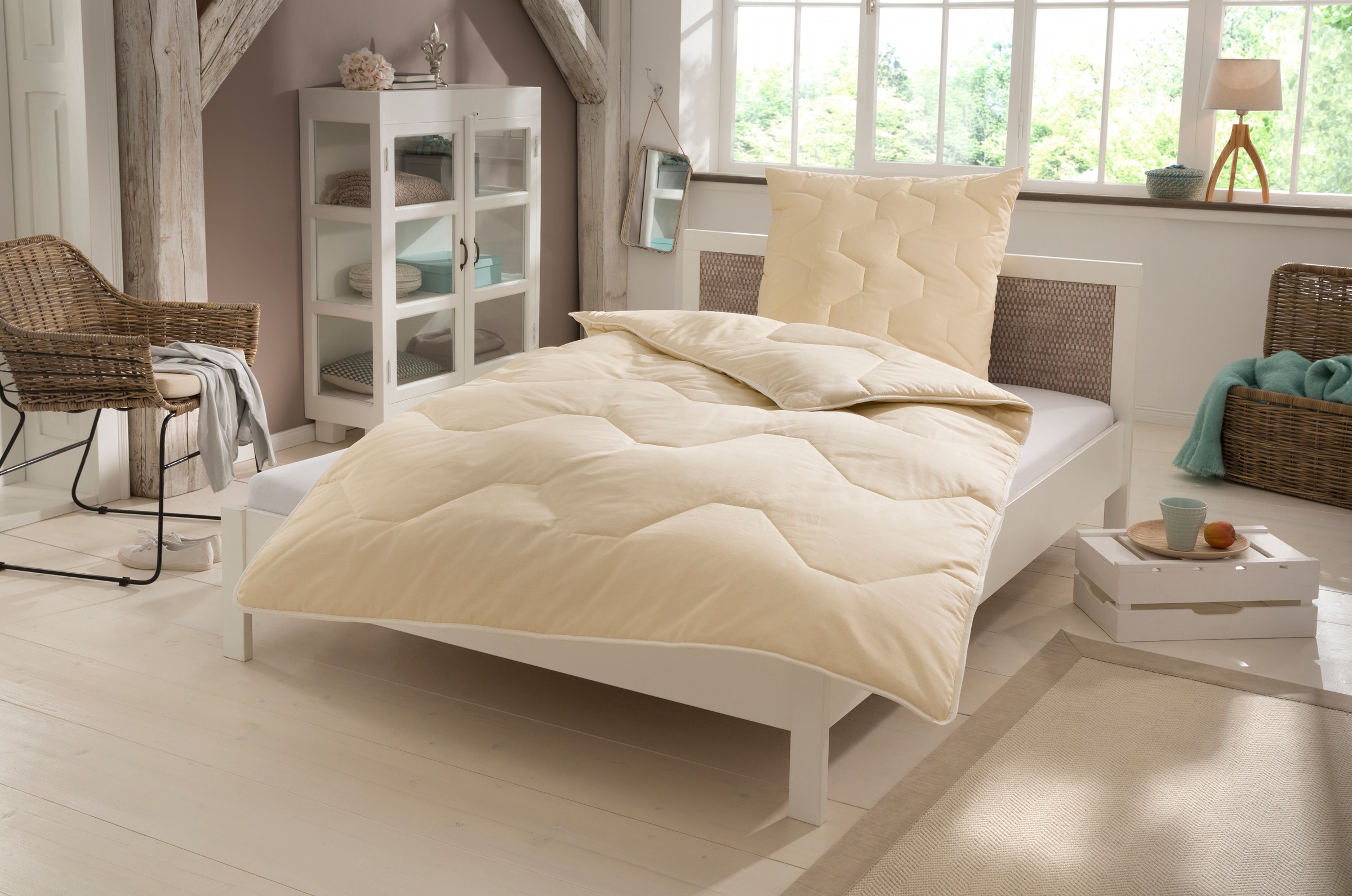 Image of GOODproduct Naturfaserbettdecke "Baumwolle 60 C, Bettdecke 135x200 cm, 155x220 cm, 200x200 cm" warm Füllung 100% Baumwolle 1 Stk. tlg. Bettdecken, Sommer, Winter, 4 Jahreszeiten, Decke, Made in Germany