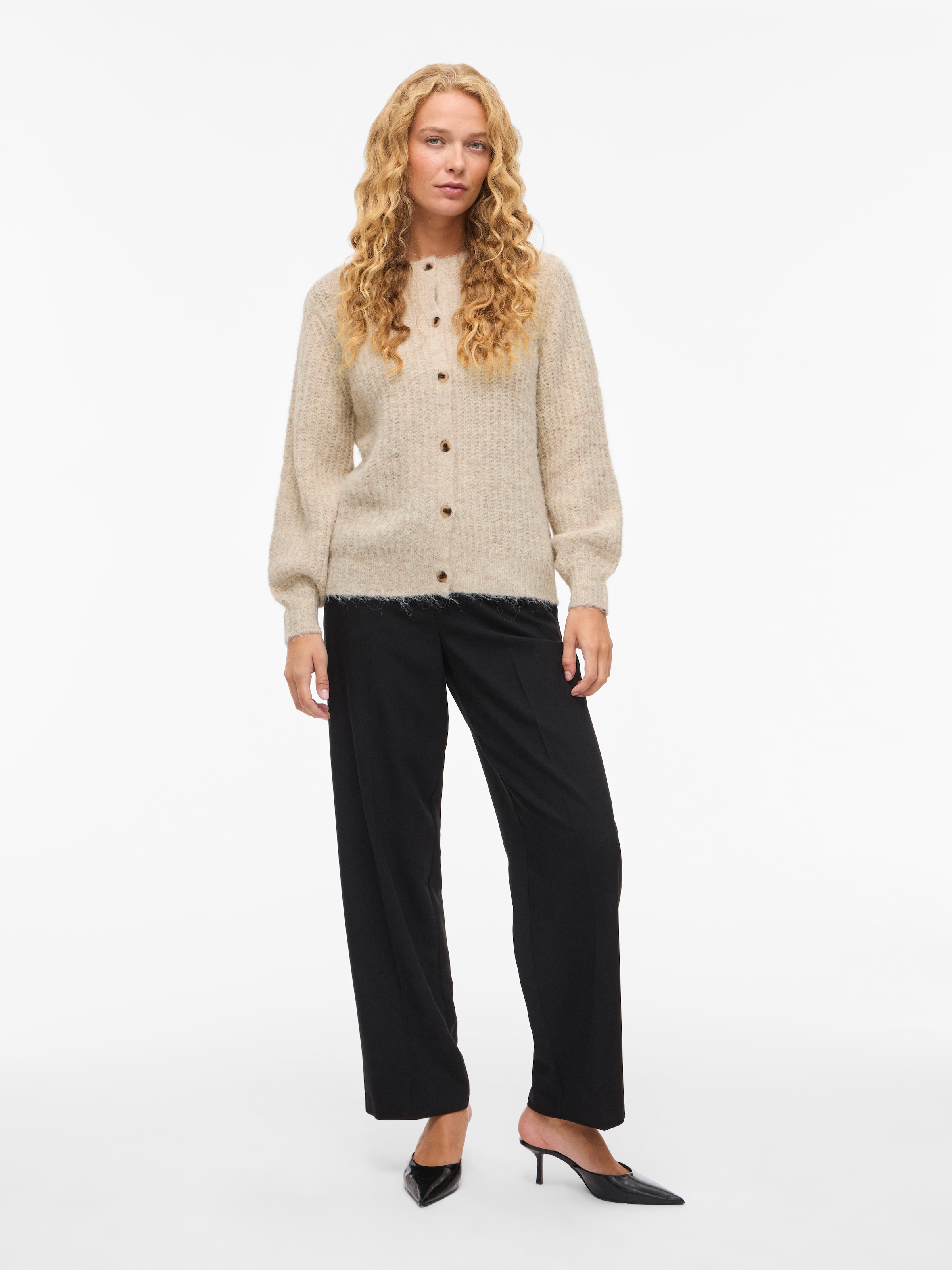 Vila Veste en tricot »VILAMPE O-NECK L/S KNIT CARDIGAN-NOOS« mélange de matériaux, coupe régulière