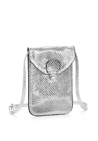 Umhängetasche, im coolen Metallic Look, Minibag, Handytasche, Crossbody Bag VEGAN