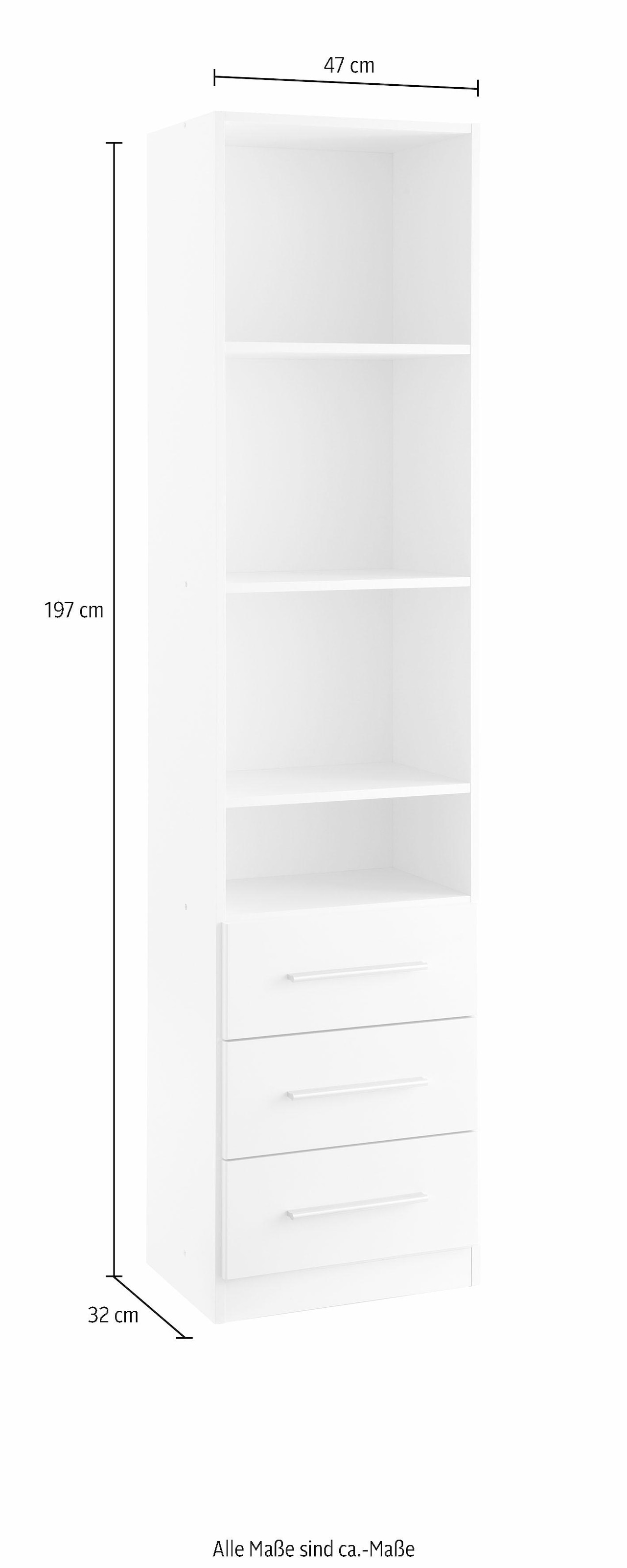 rauch Standregal »Regal Bücherregal Mehrzweckregal Aufbewahrungsregal MINOSA«, Breite 47 cm mit 3 Aussenschubkästen sowie 3 Böden MADE IN GERMANY