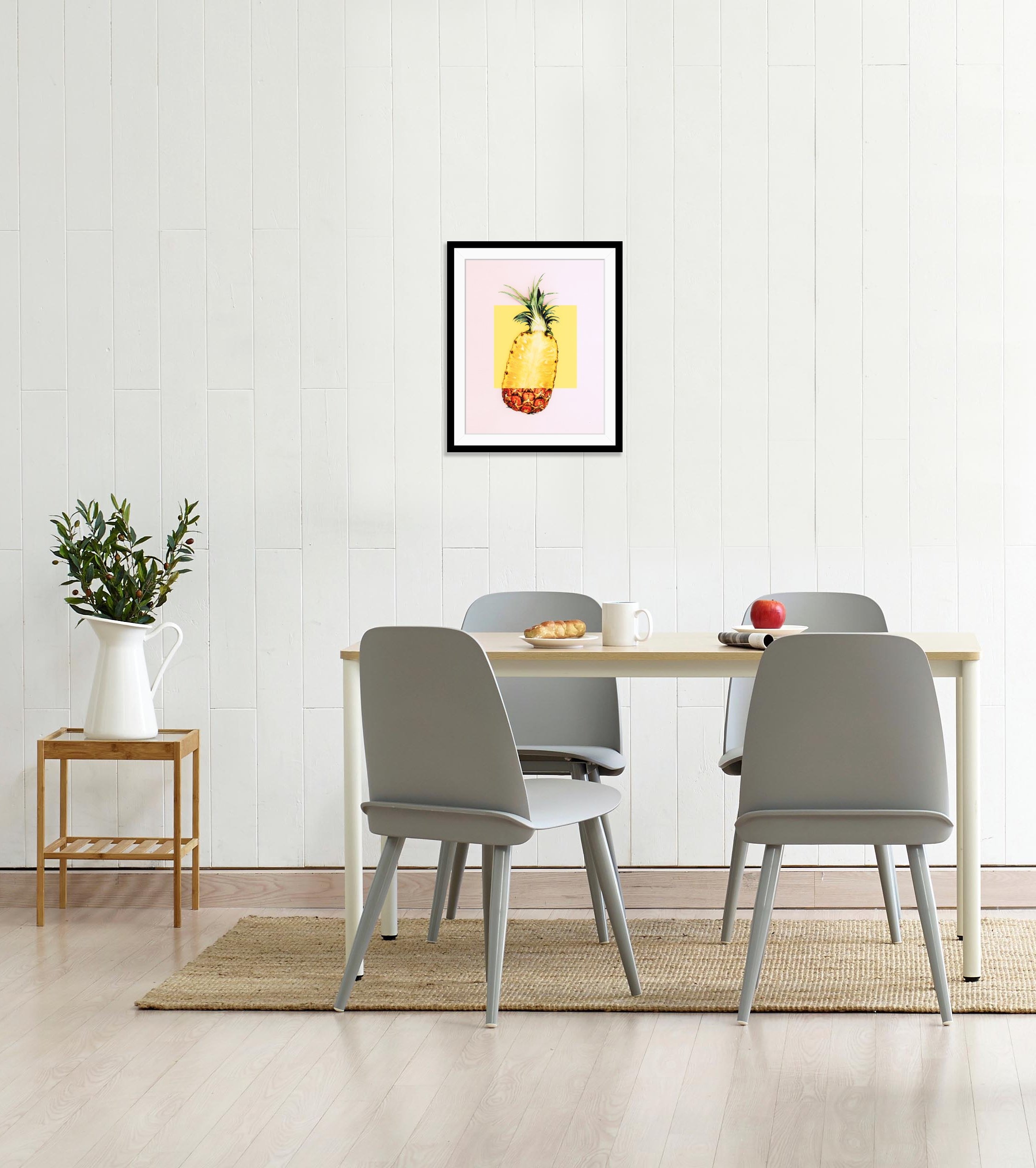 queence Bild »Marcelino« Ananas | Figuren | Foto | Kunst | Obst | Obst Bilder HD Premium Poster-Druck inkl. Holzrahmen