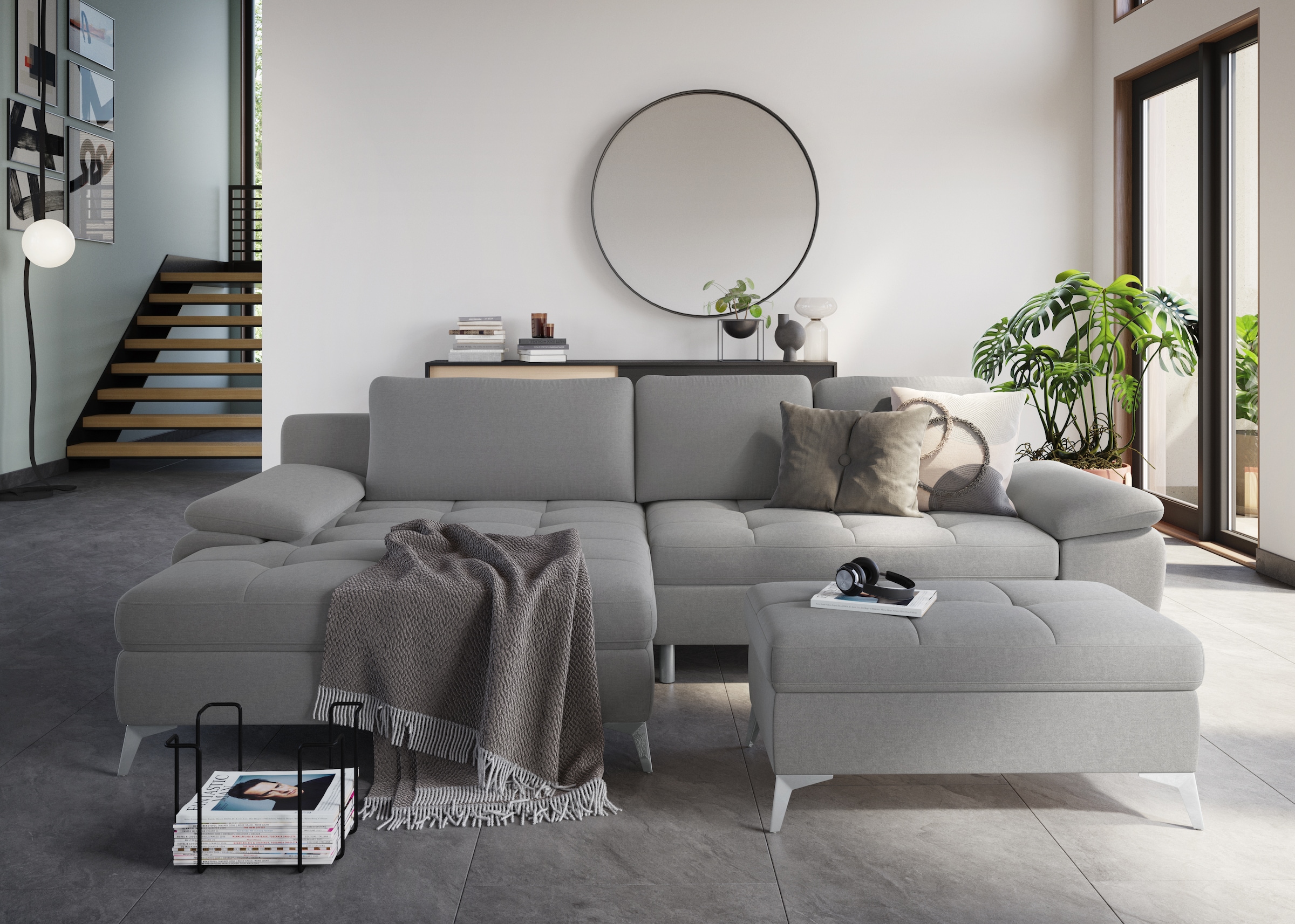 sit&more Ecksofa »Latigo L-Form«, mit Mega-Recamiere, wahlweise mit Bettfunktion und Bettkasten