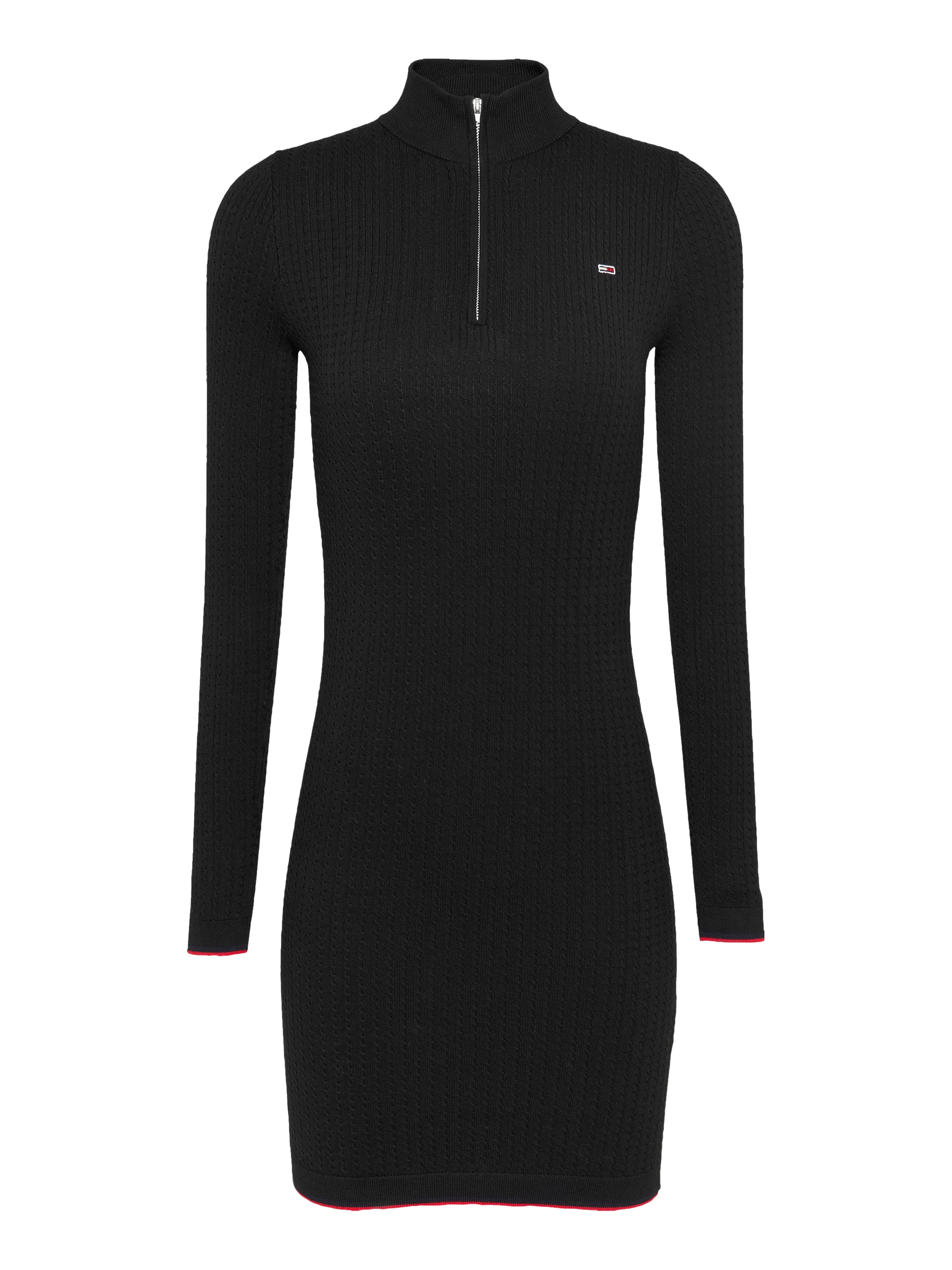 Tommy Jeans Strickkleid »TJW 1/4 ZIP SWEATER CABLE DRESS«, mit Zopfmuster