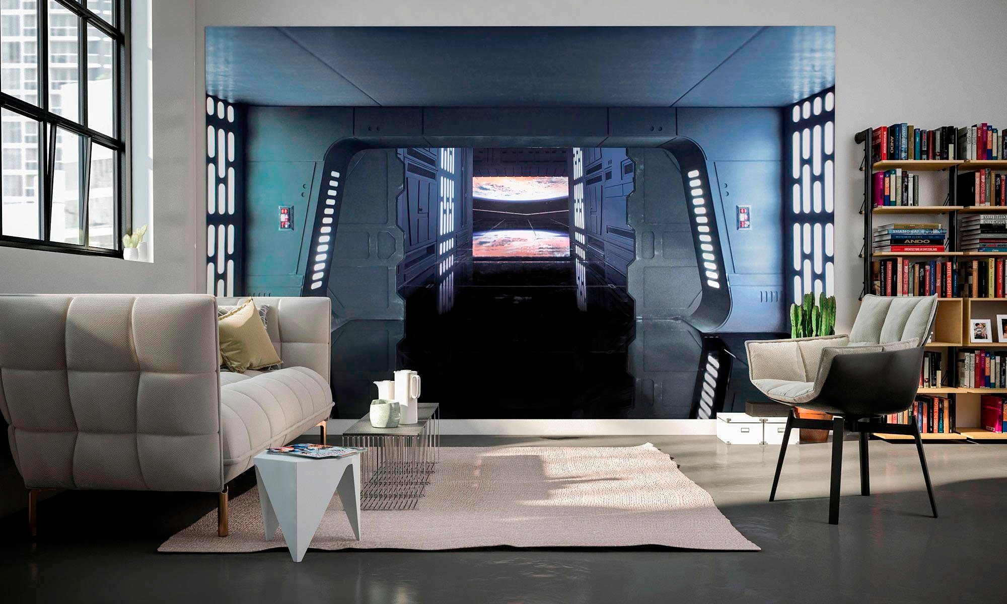 Komar Vliestapete »Digitaldruck Vlies - Star Wars Death Star Floor - Grösse 400 x 250 cm«, bedruckt, Kinderzimmer