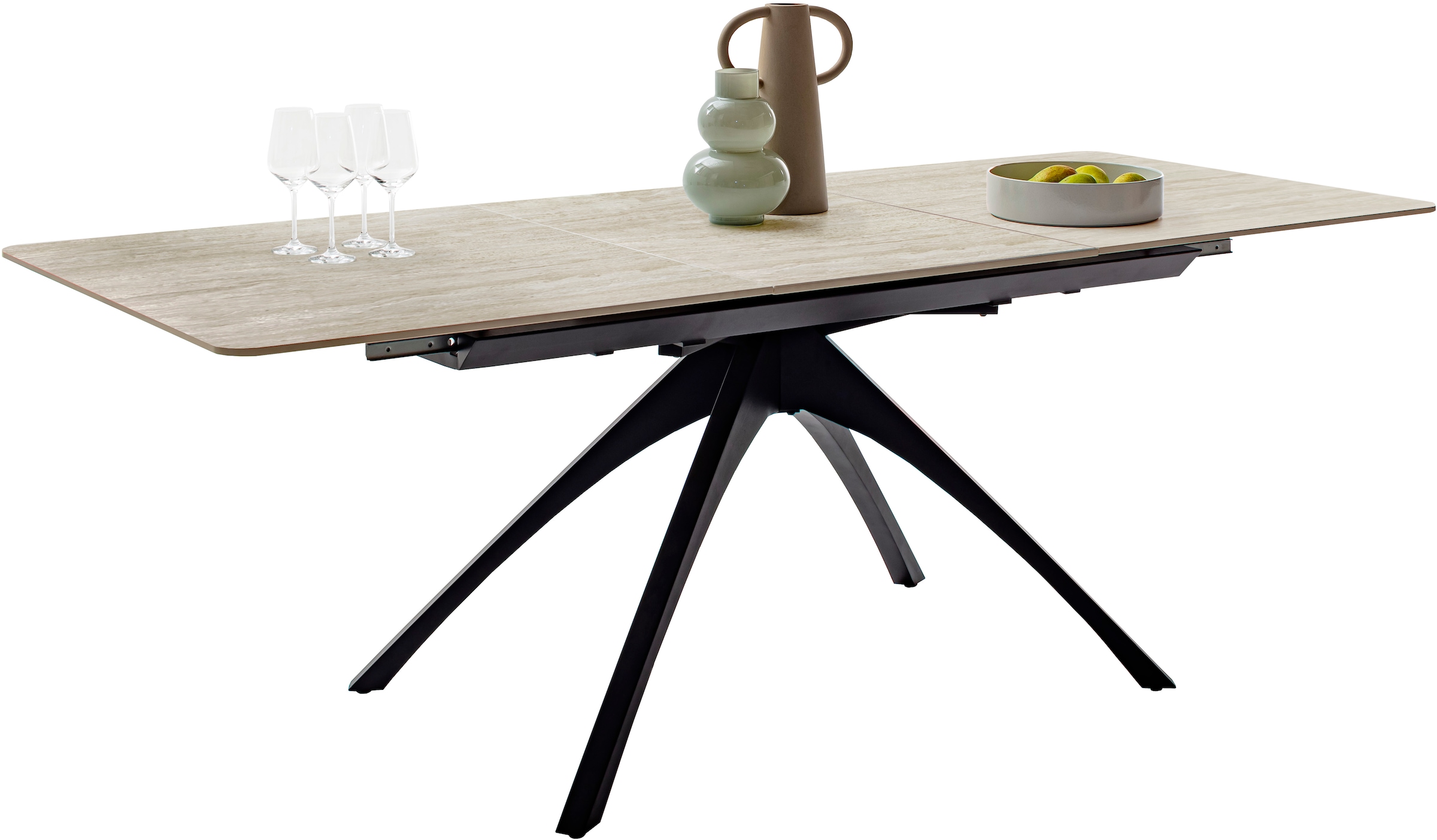 MCA furniture Table de salle à manger »CERRITO Auszugtisch 160-220 cm - marmoriert« 1 cuis tlg. Keramik,Metall,Synchronauszug,ausziehbar,8-10 Personen